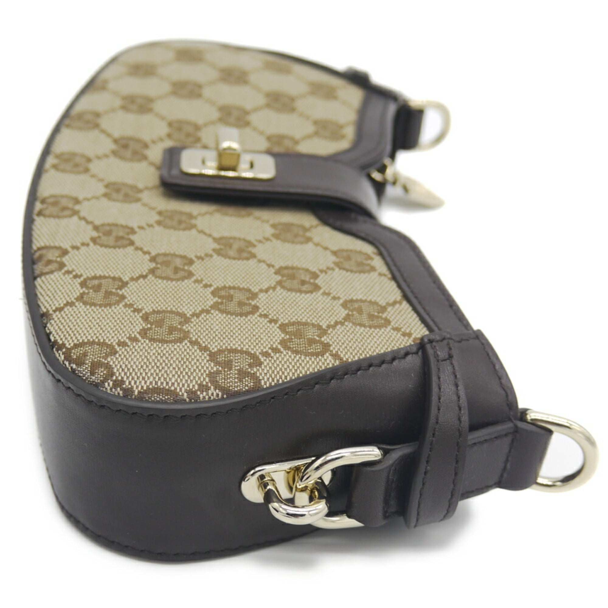 Gucci Beige Gg Canvas Leather Shoulder Bag (Pre-Owned)