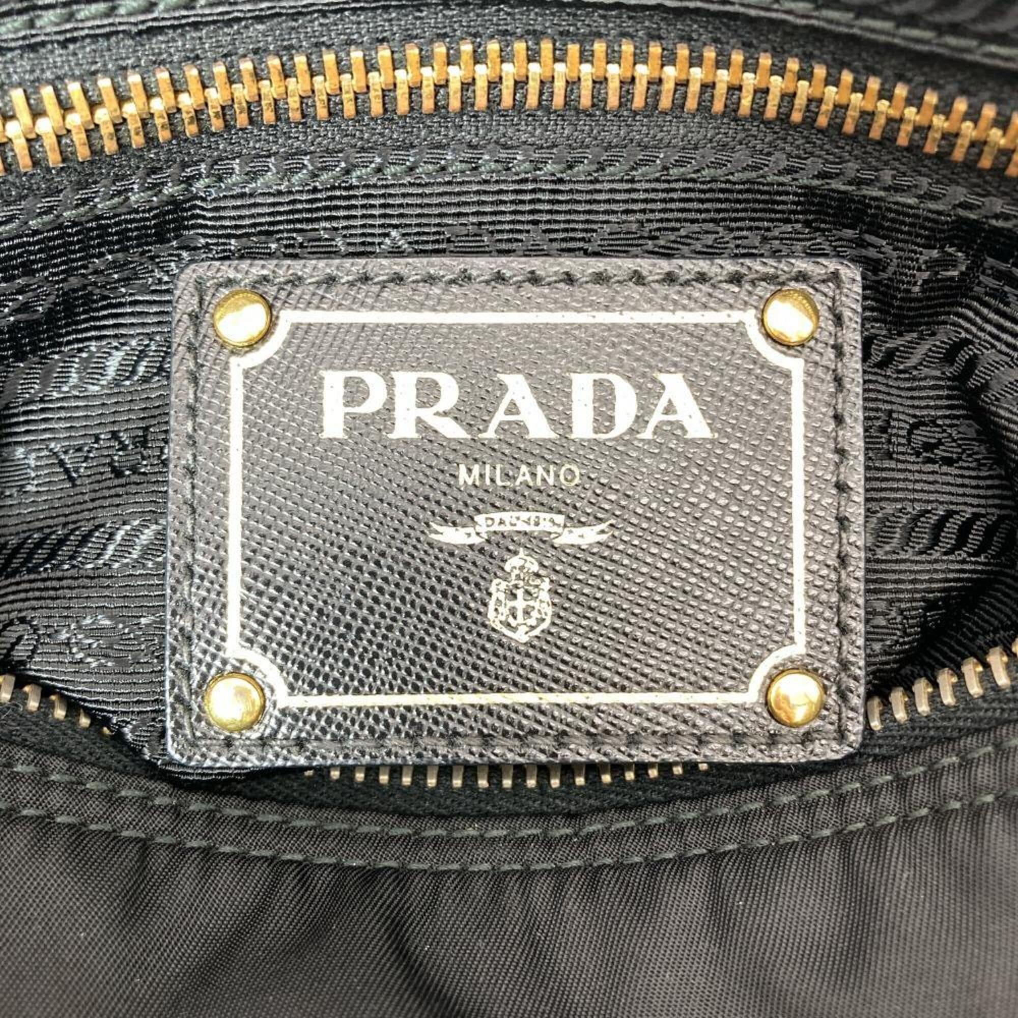 Prada Black Nylon Leather Shoulder Bag (Pre-Owned)