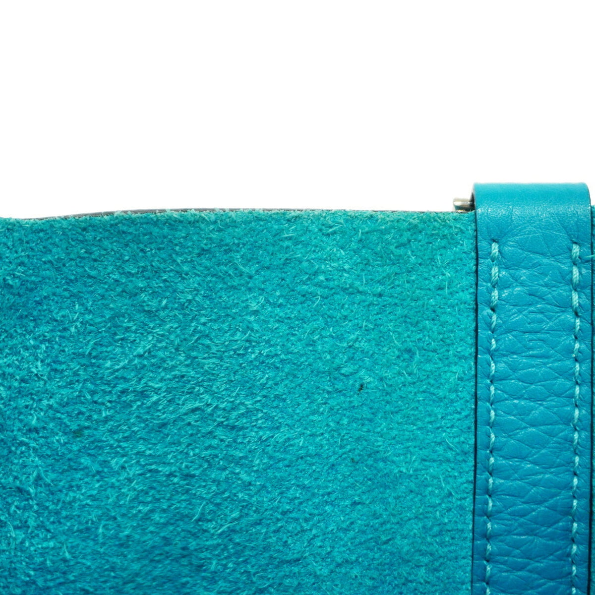 Hermes Turquoise Taurillon Clemence Leather Handbag (Pre-Owned)