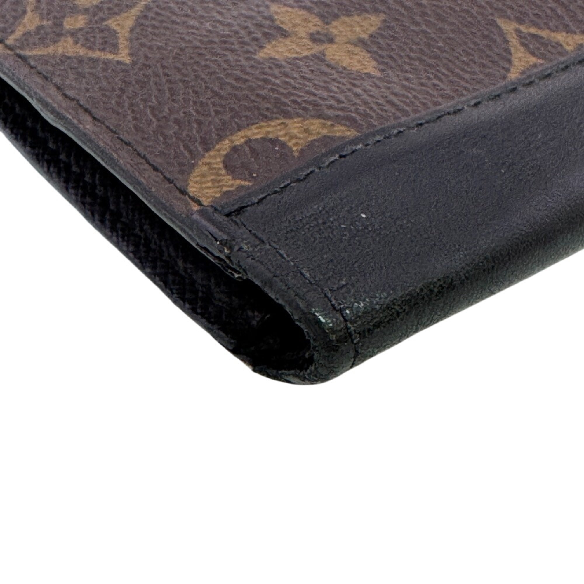 Louis Vuitton Black Leather Long Wallet (Bi-Fold) (Pre-Owned)