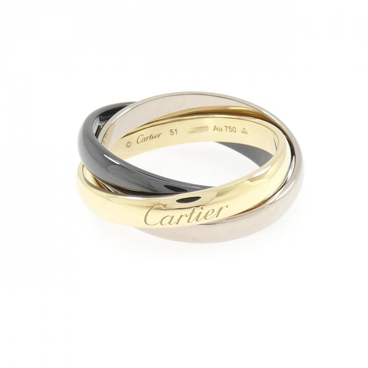 Cartier White Gold Yellow Gold Yellow Gold (18K) White Gold (18K) Ceramic Band Ring (Pre-Owned)