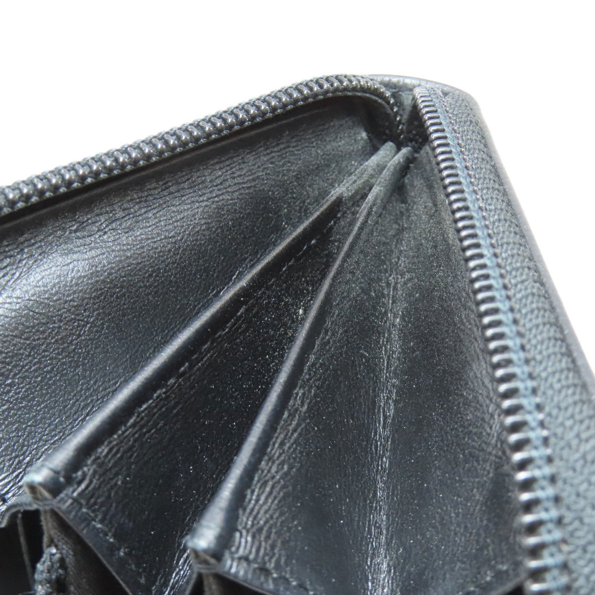 Chanel Black Grained Calfskin Long Wallet (Bi-Fold) (Pre-Owned)