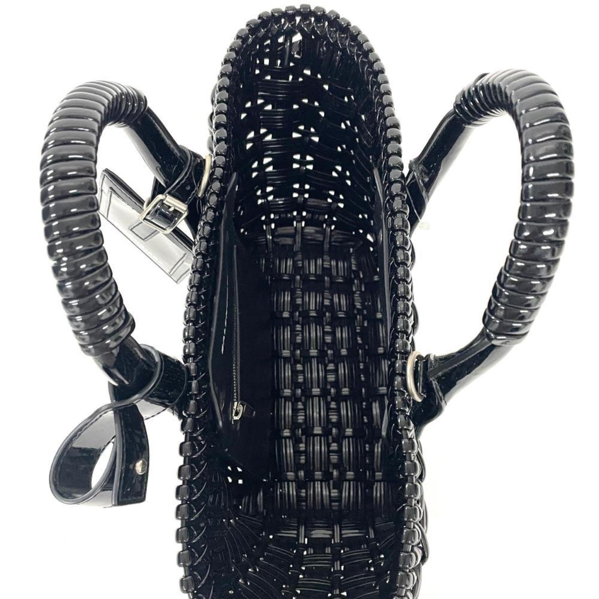 Balenciaga Black Leather Basket Handbag (Pre-Owned)