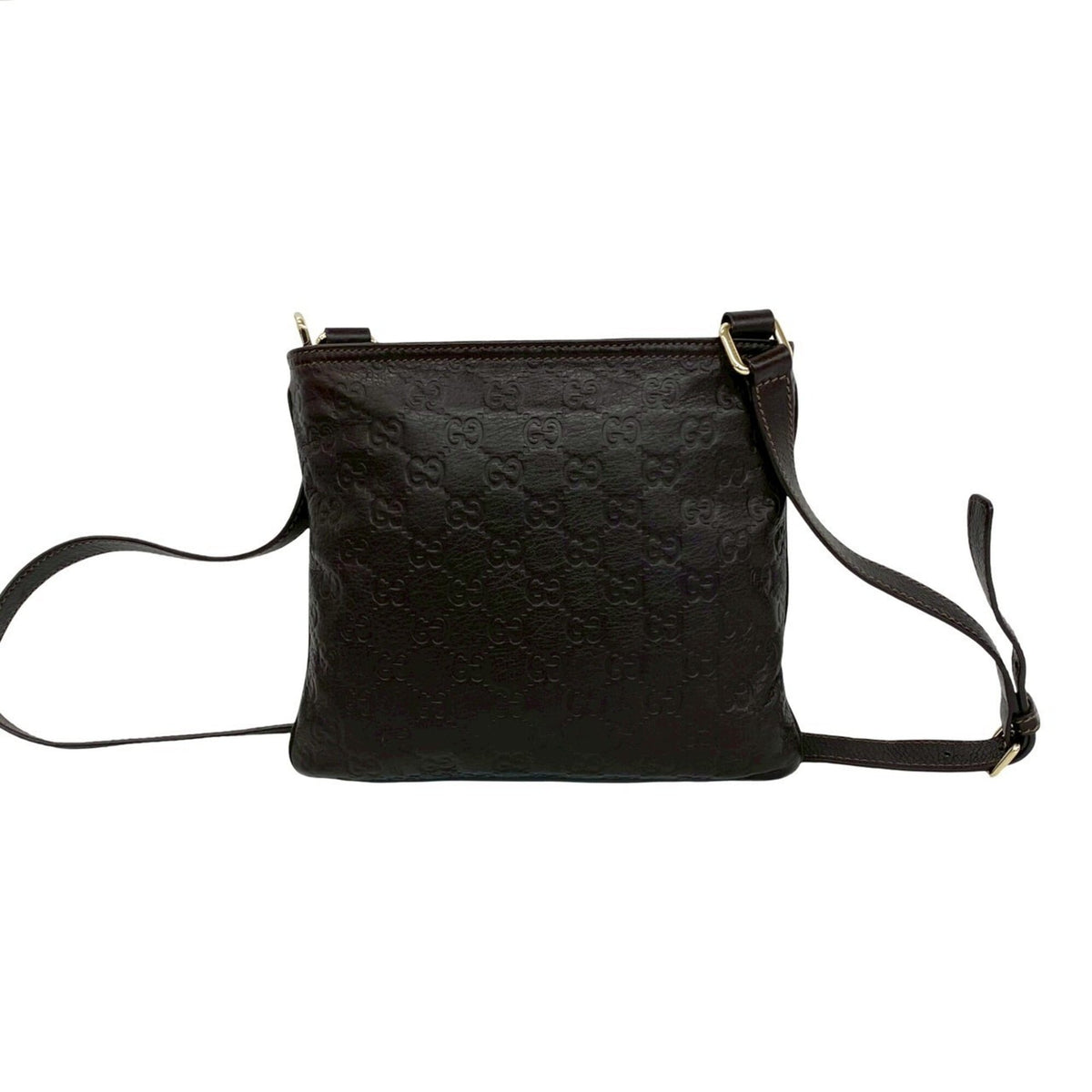 Gucci Brown Leather Pochette Shoulder Bag (Pre-Owned)