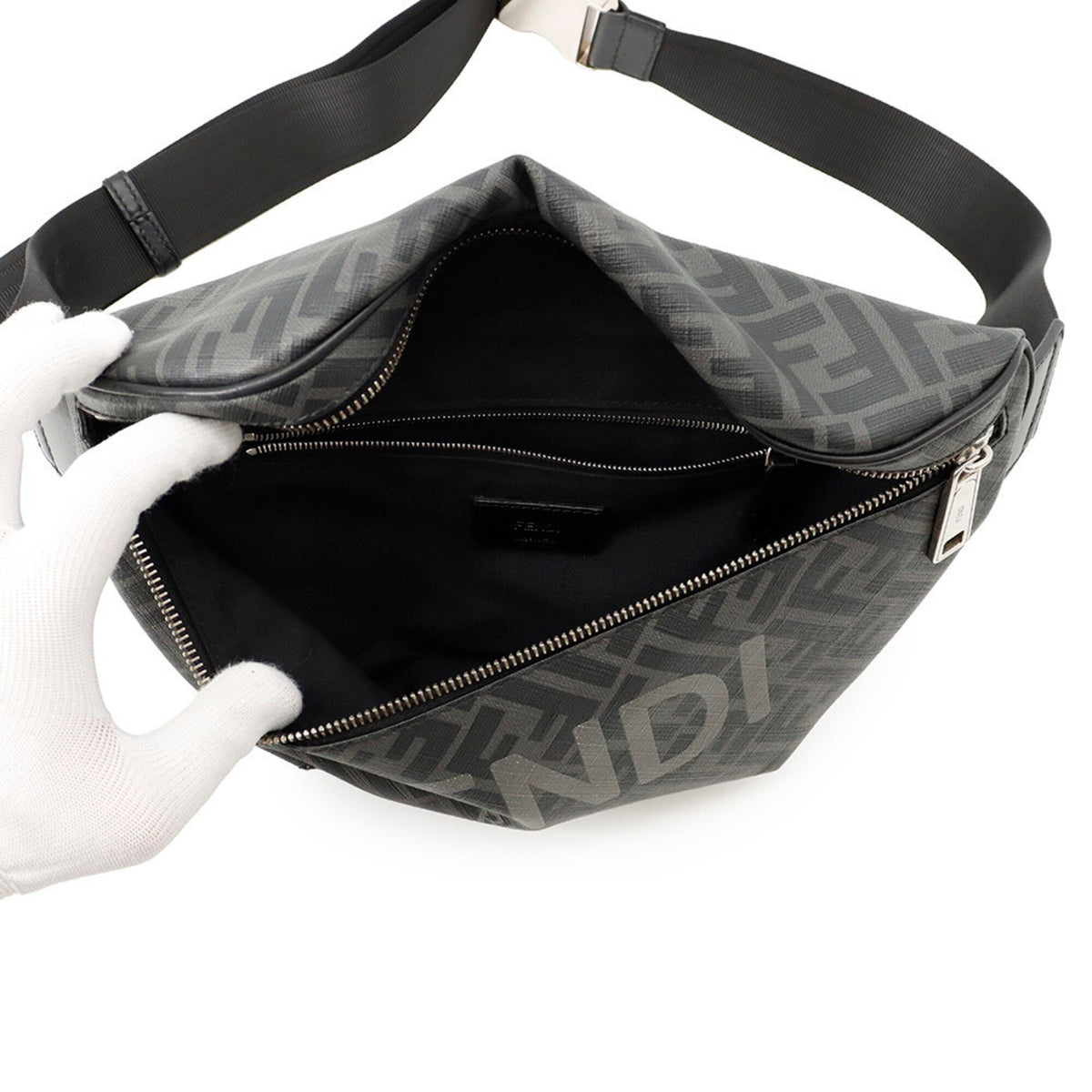 Fendi Zucca Gray Pvc Handbag Sling Bag (Pre-Owned)