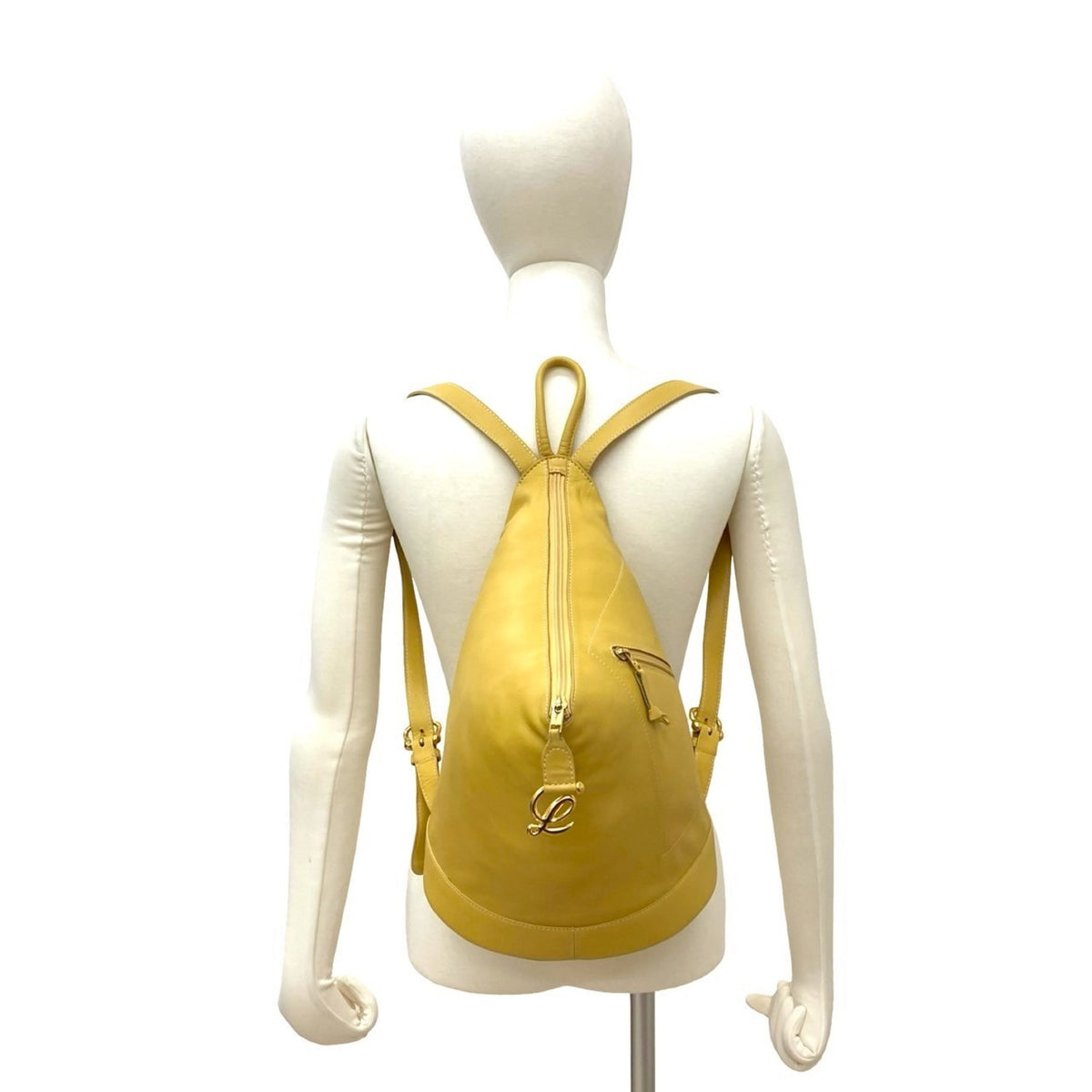Loewe Yellow Leather Backpack Pouch (Pre-Owned)