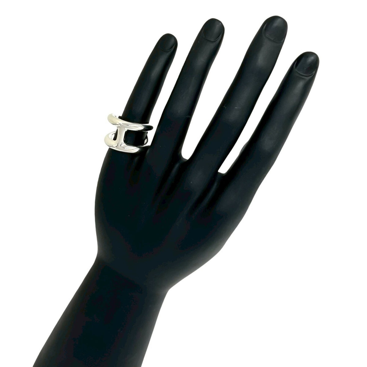 Hermes Silver Silver 925 Band Ring (Pre-Owned)