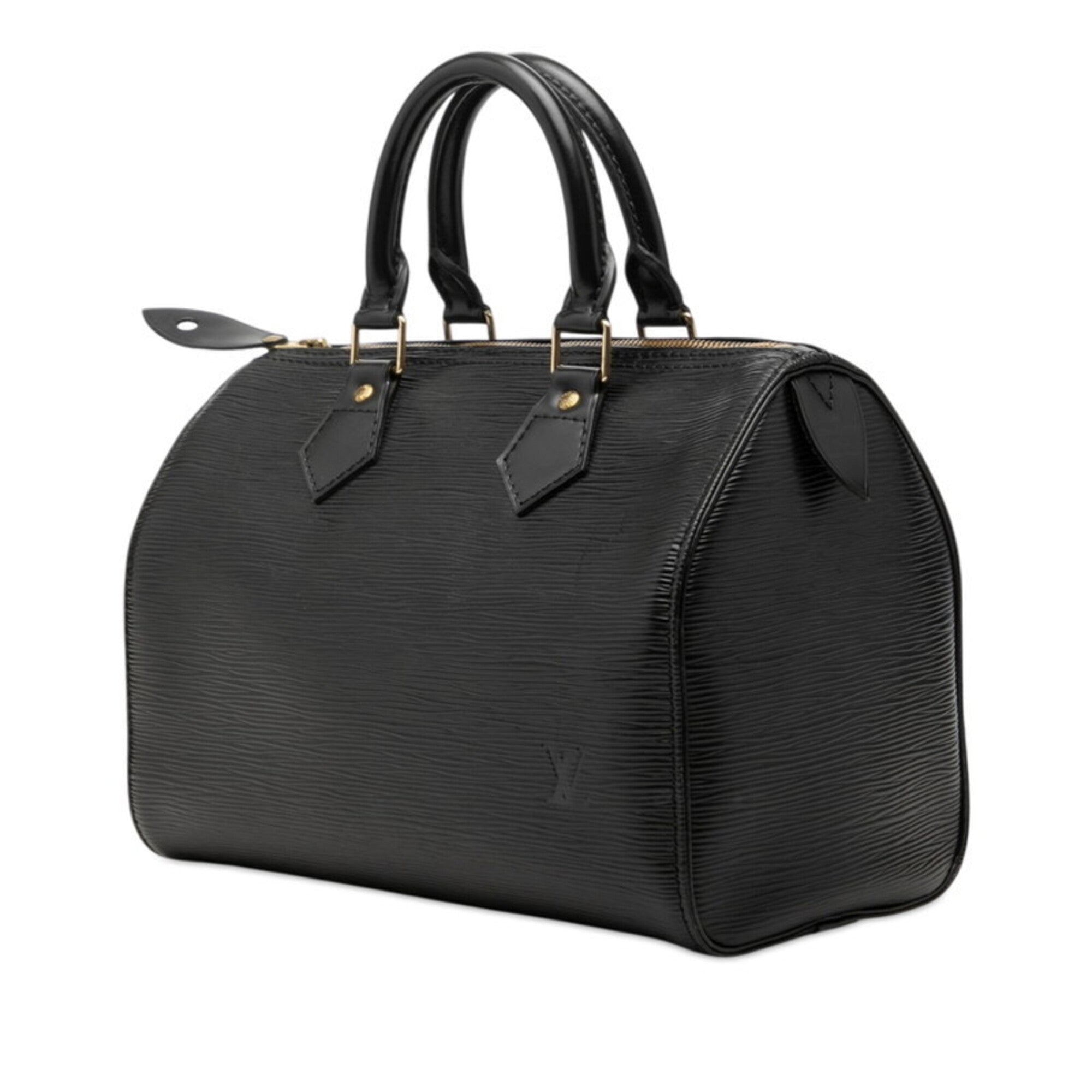 Louis Vuitton Black Noir Leather Boston Bag Handbag (Pre-Owned)