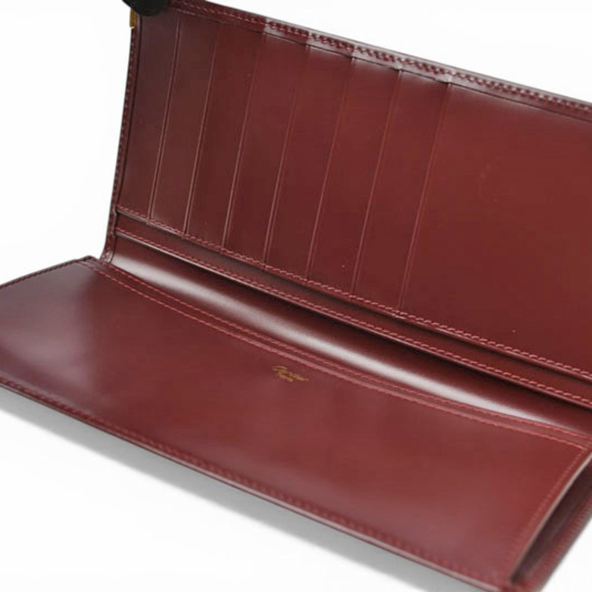 Cartier Bordeaux Leather Long Wallet (Bi-Fold) (Pre-Owned)