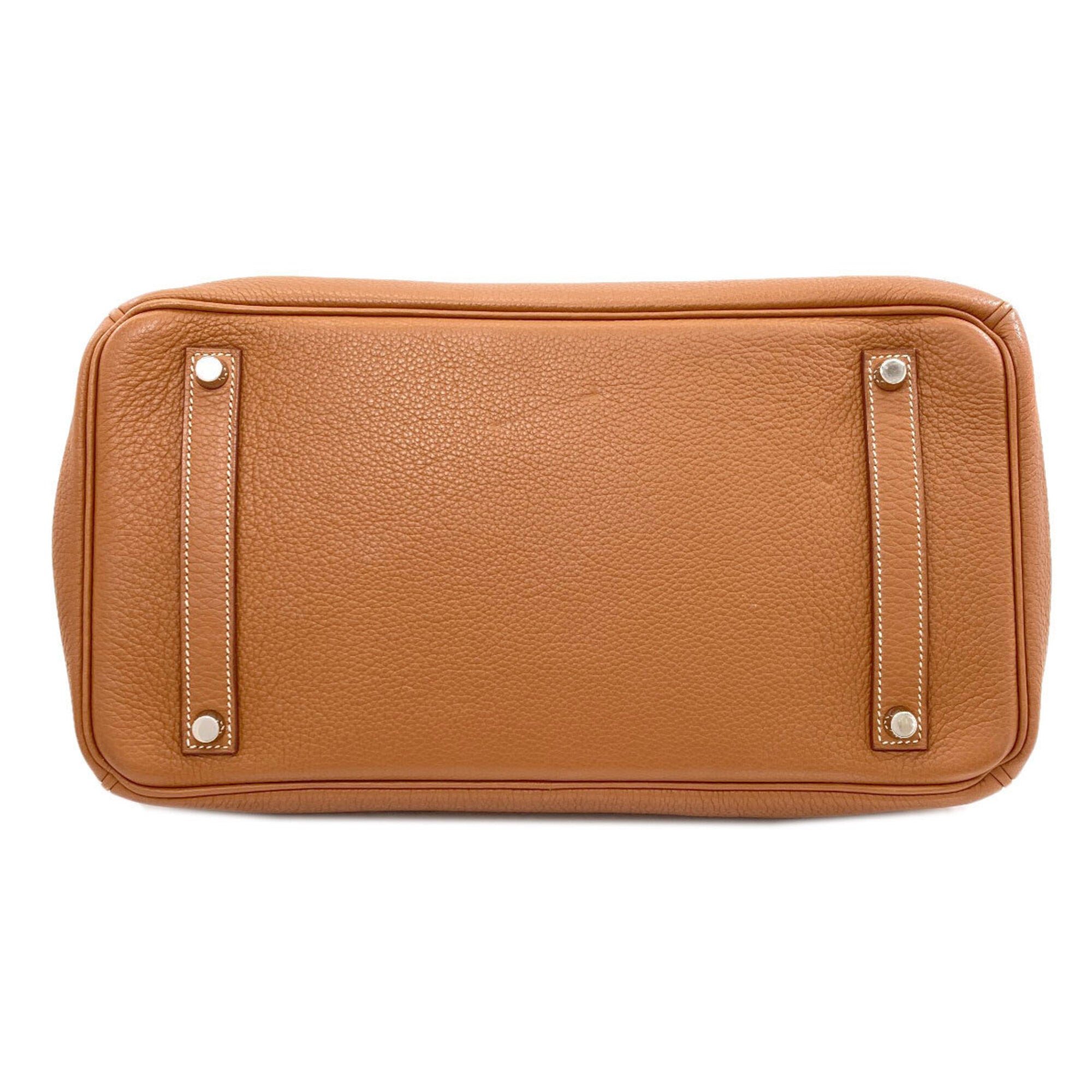 Hermes Gold Brown Taurillon Clemence Leather Handbag (Pre-Owned)