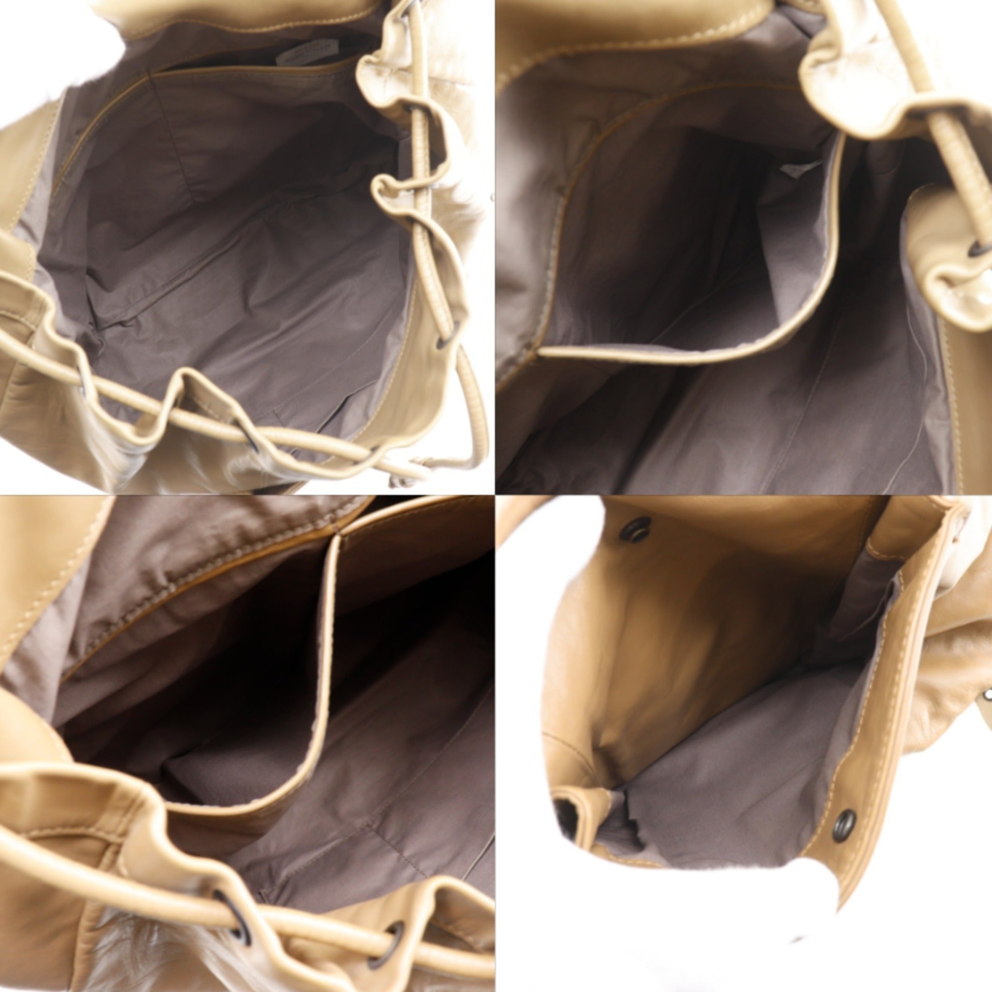 Bottega Veneta Intrecciato Beige Leather Backpack (Pre-Owned)