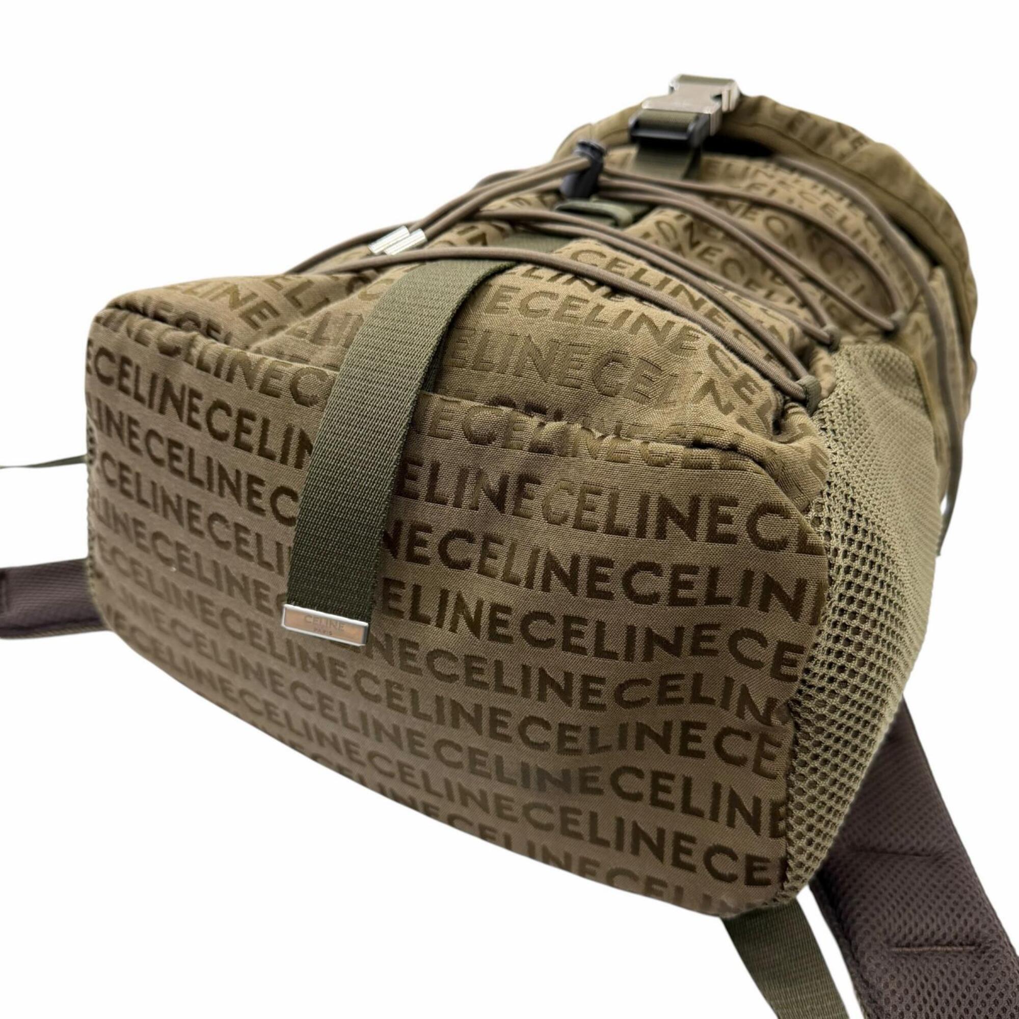 Celine Khaki Canvas Leather Backpack (Pre-Owned)