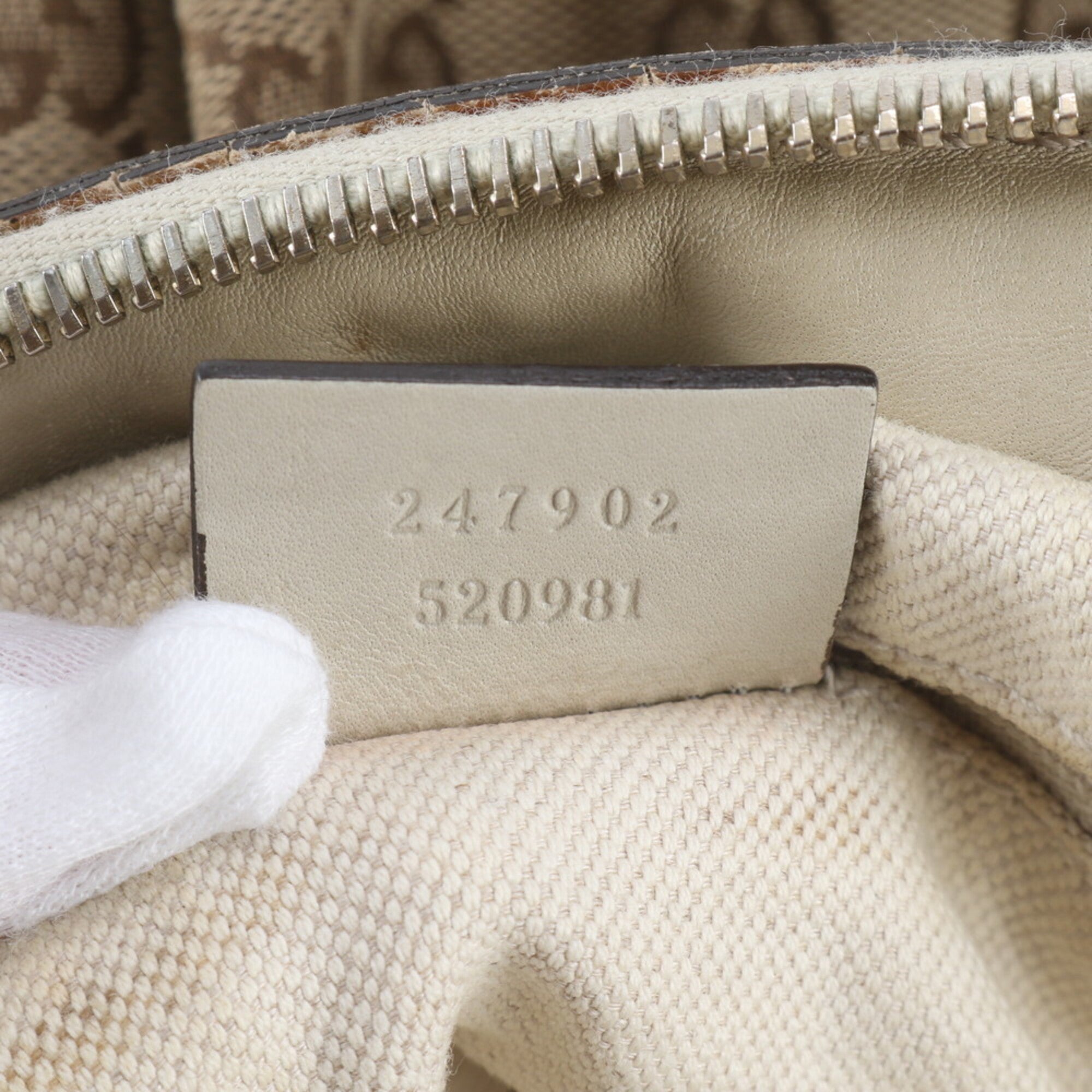 Gucci Gg Canvas Beige Ivory Gg Canvas Leather Handbag Shoulder Bag Tote Bag (Pre-Owned)