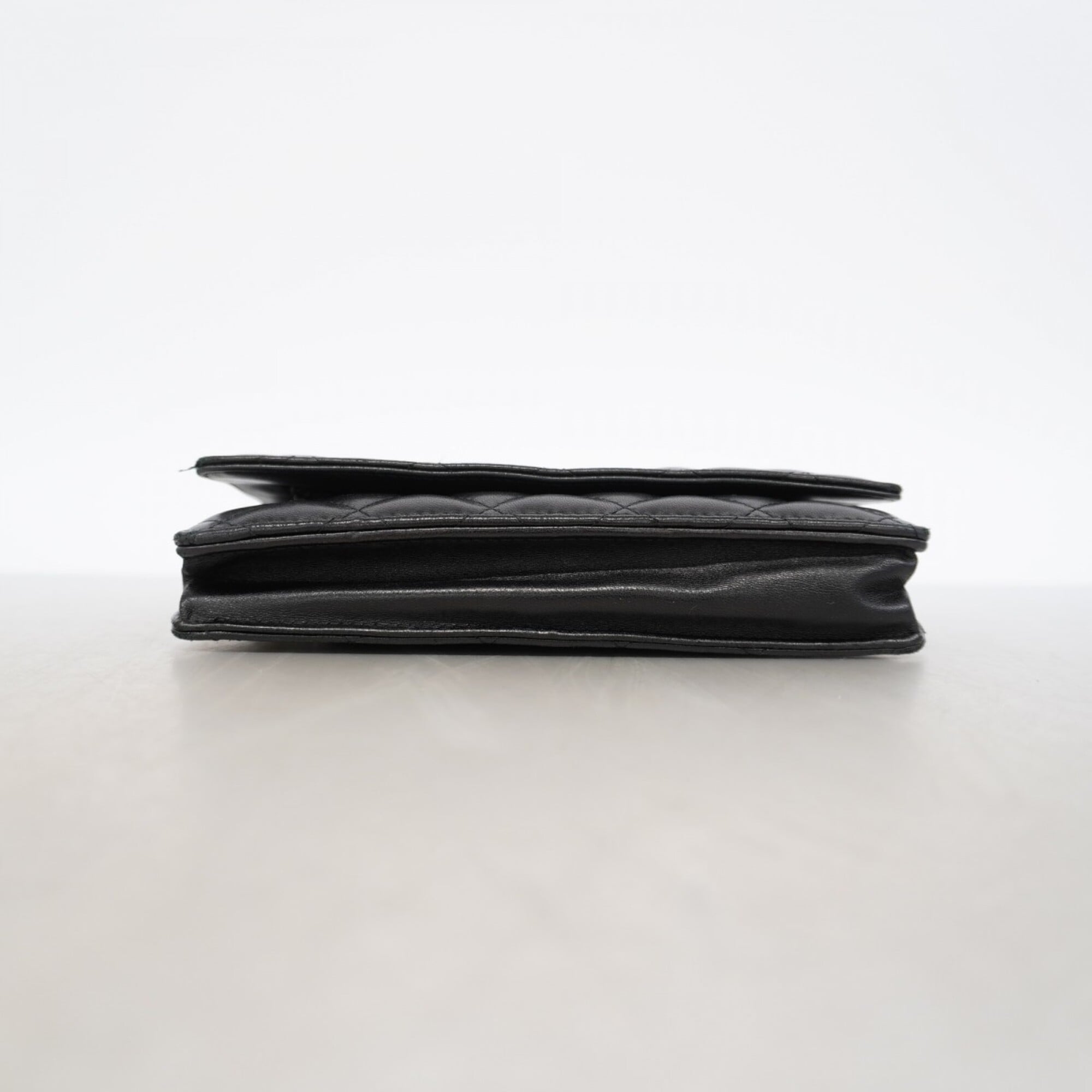 Chanel Black Leather Chain/Shoulder Wallet (Pre-Owned)