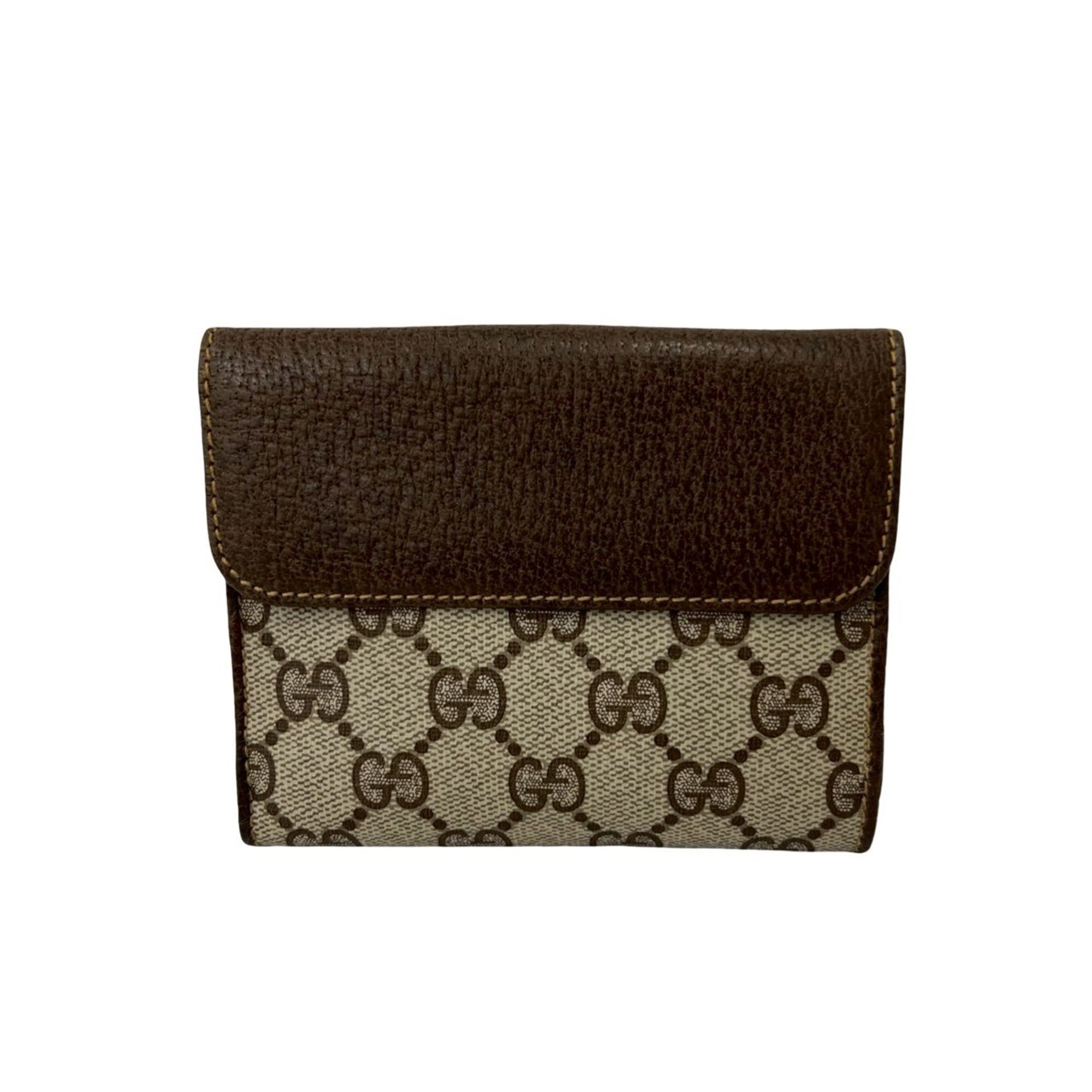 Gucci Brown Green Red Color Leather Pvc Wallet (Bi-Fold) (Pre-Owned)