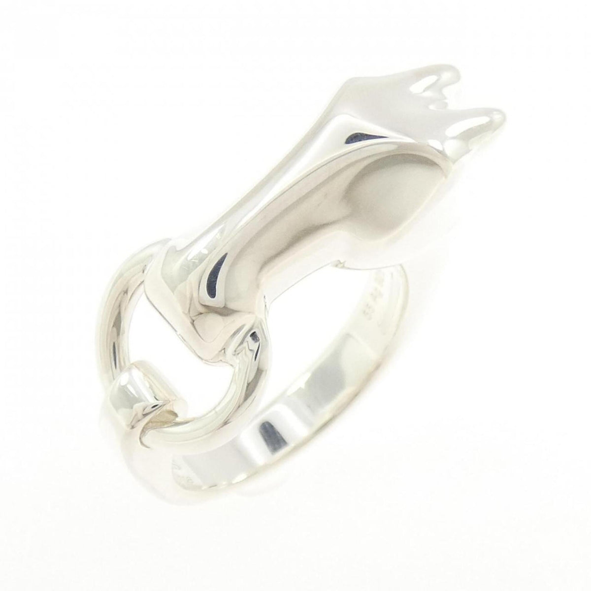 Hermes Silver 925 Band Ring (Pre-Owned)