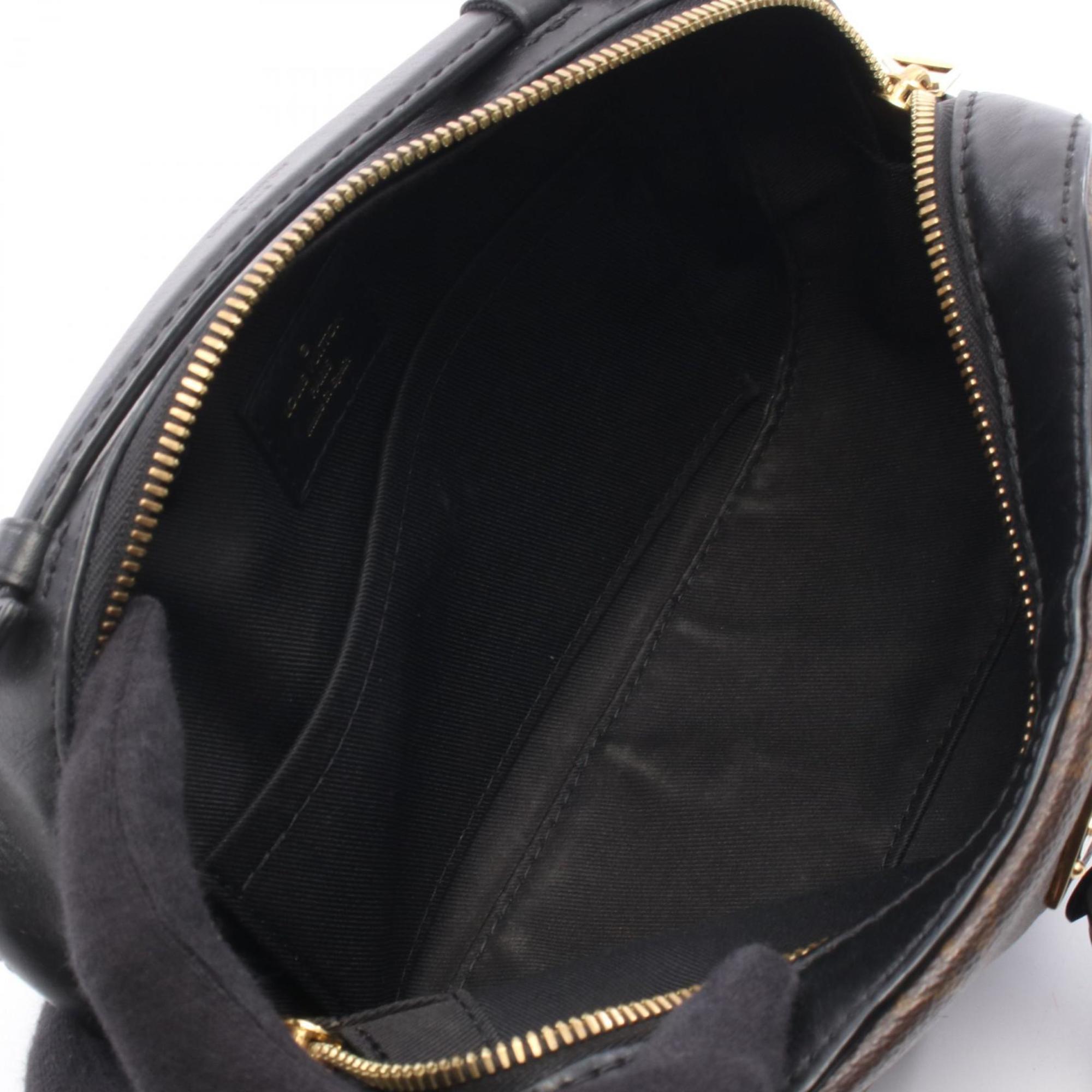 Louis Vuitton Black Brown Noir Coated Canvas Leather Handbag Shoulder Bag (Pre-Owned)