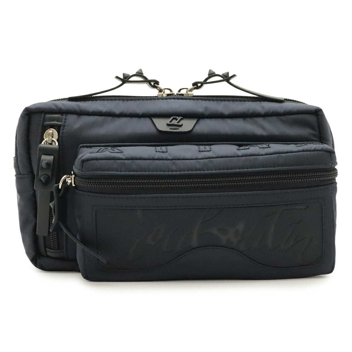 Christian Louboutin Navy Nylon Leather Rubber Fanny Pack (Pre-Owned)