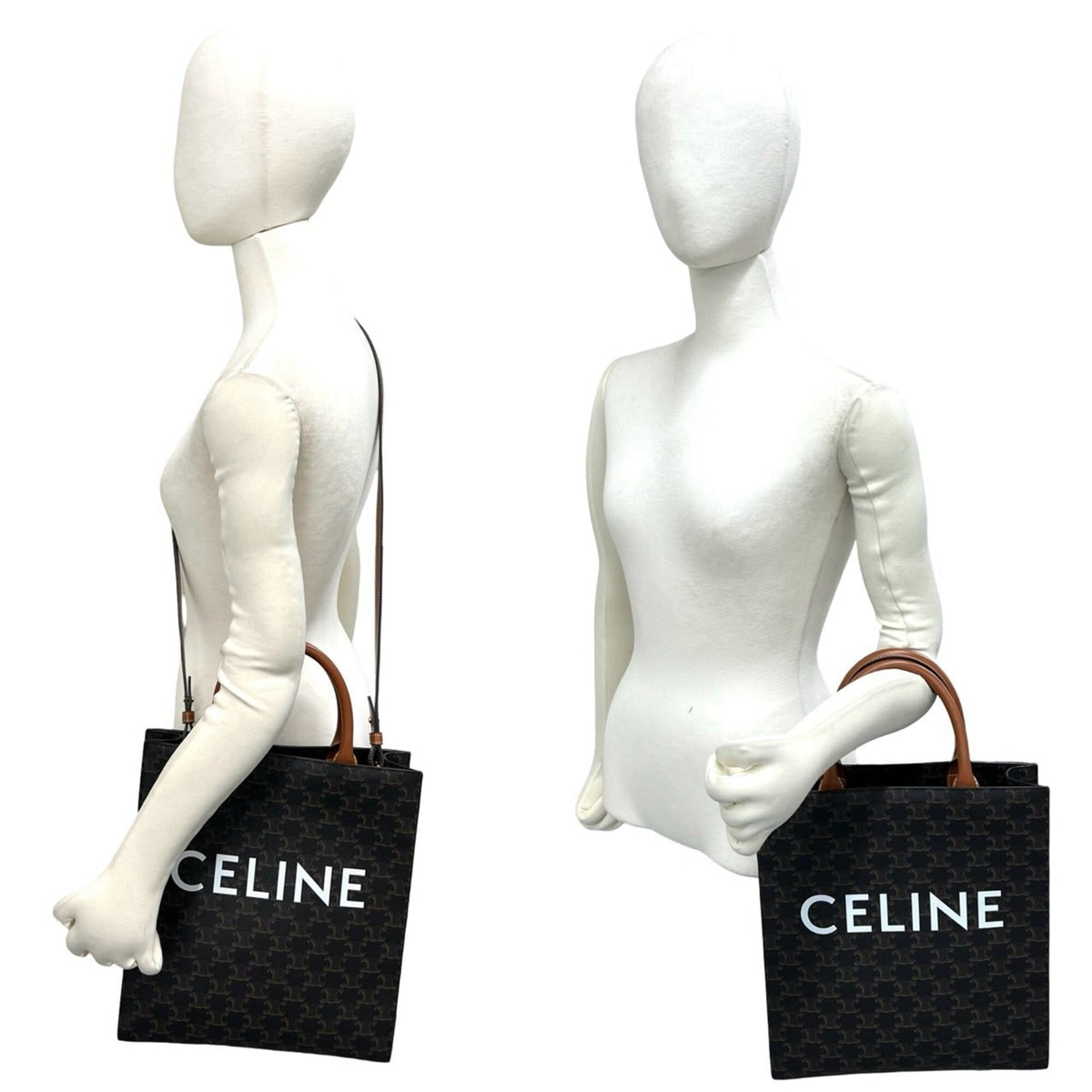 Celine Brown Pvc Leather Handbag Shoulder Bag Tote Bag (Pre-Owned)