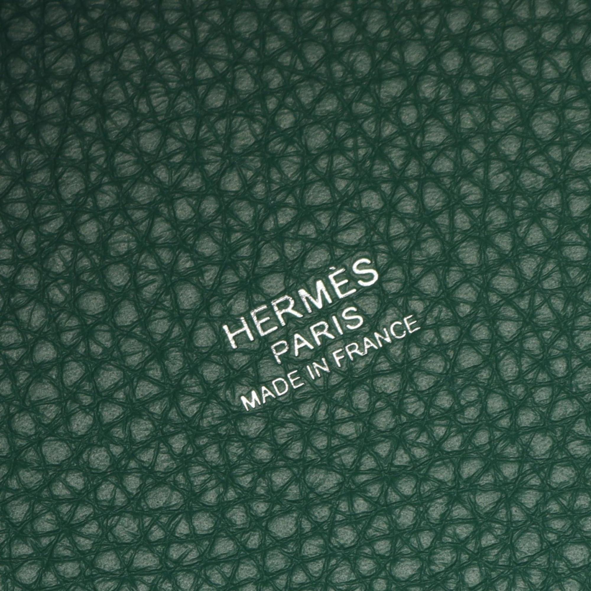 Hermes Green Taurillon Clemence Leather Leather Handbag (Pre-Owned)