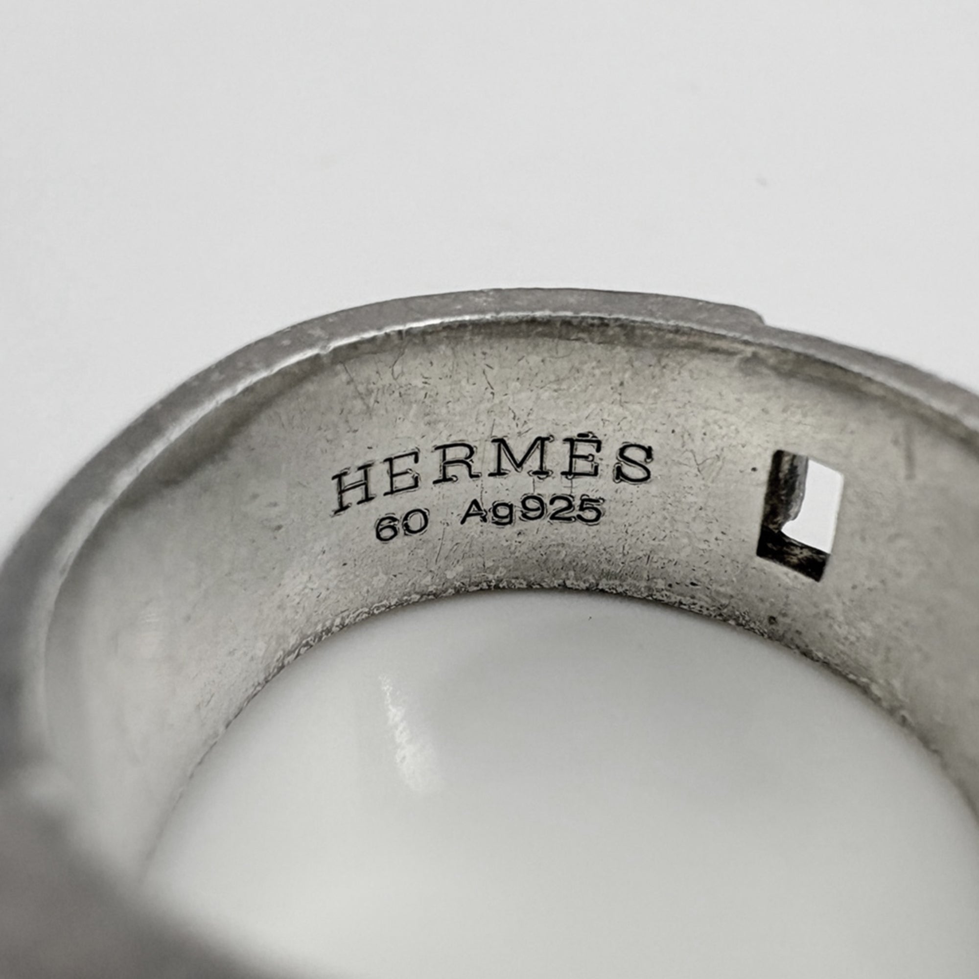 Hermes Silver Silver 925 Band Ring (Pre-Owned)