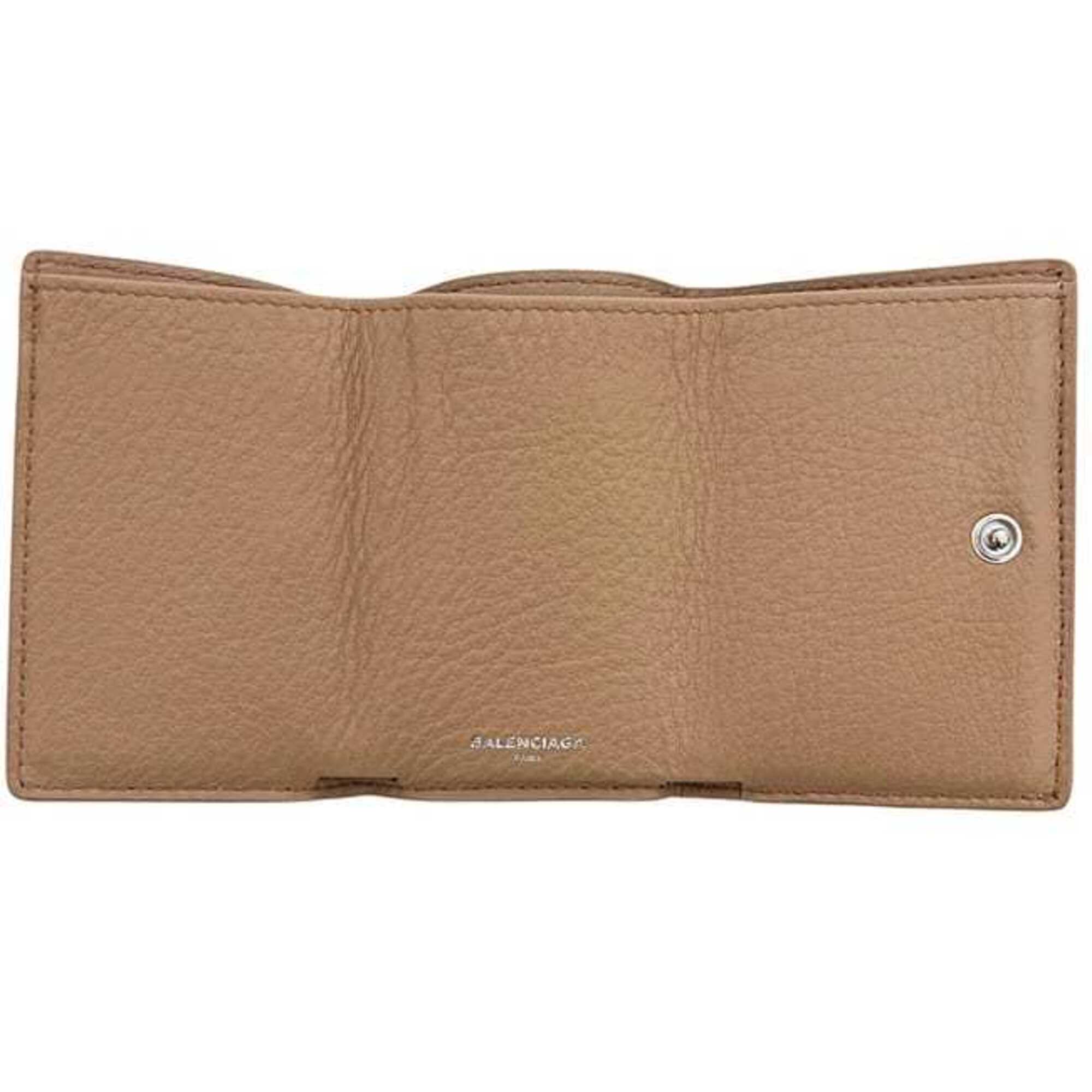 Balenciaga Beige Leather Wallet (Tri-Fold) (Pre-Owned)