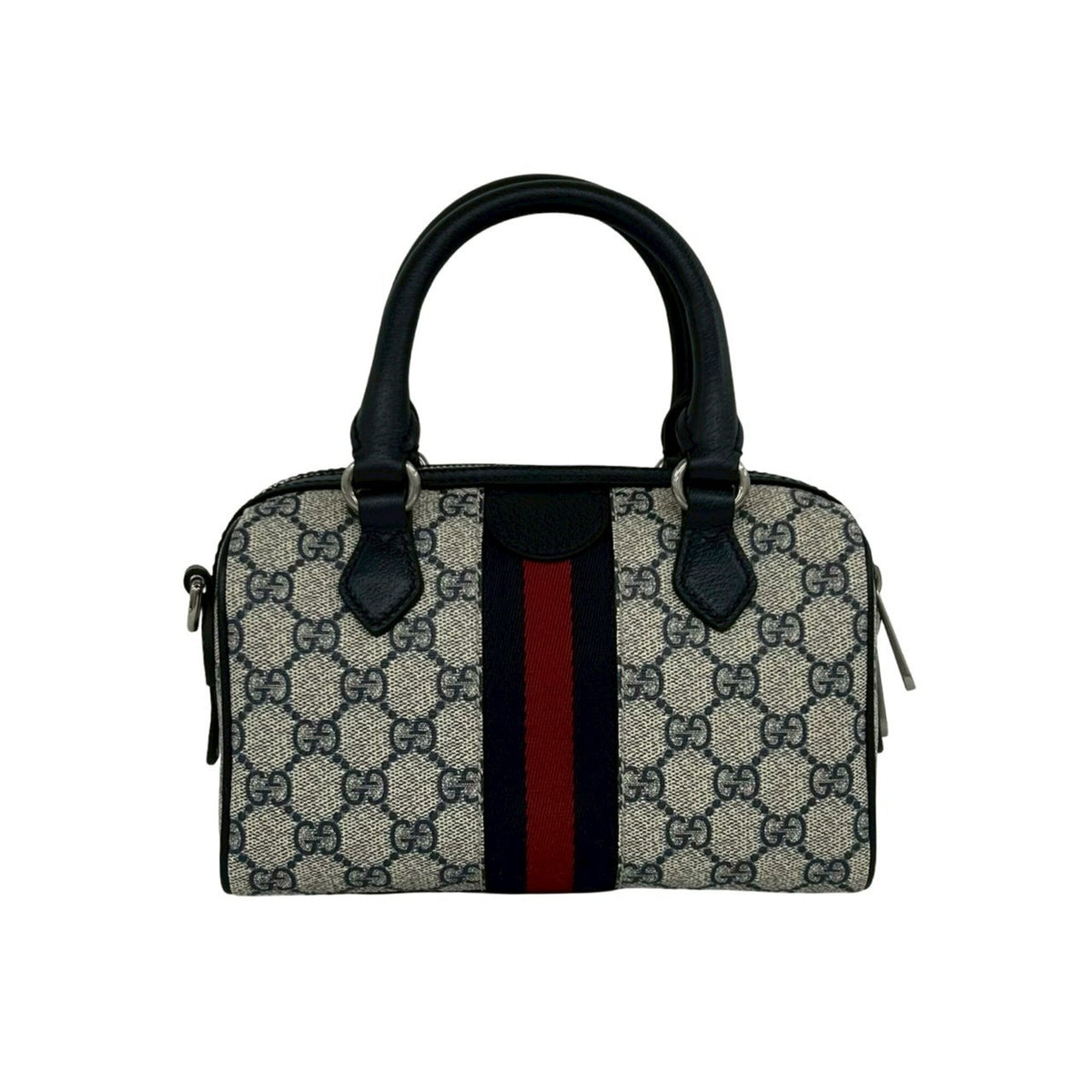 Gucci Navy Red Color Pvc Leather Handbag Shoulder Bag (Pre-Owned)