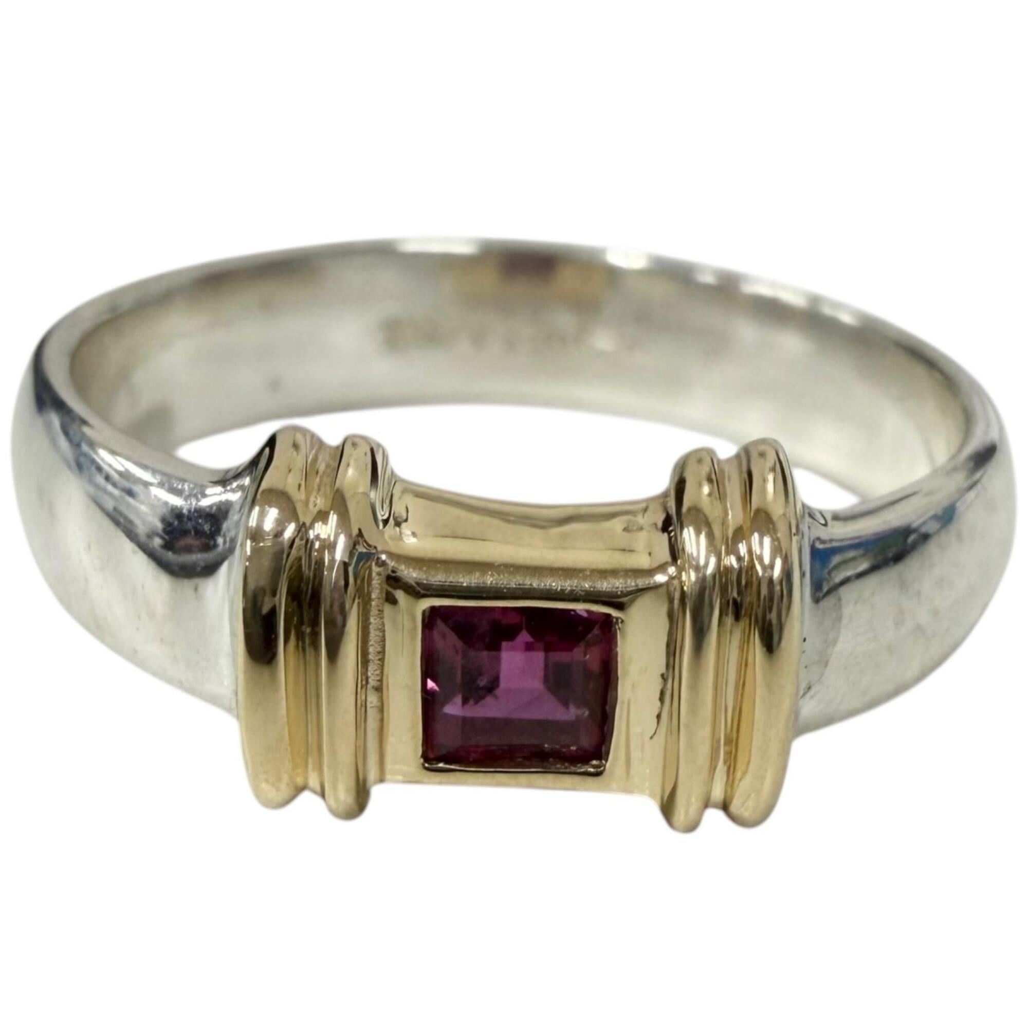 Tiffany Gold Silver Silver 925 Band Ring (Pre-Owned)