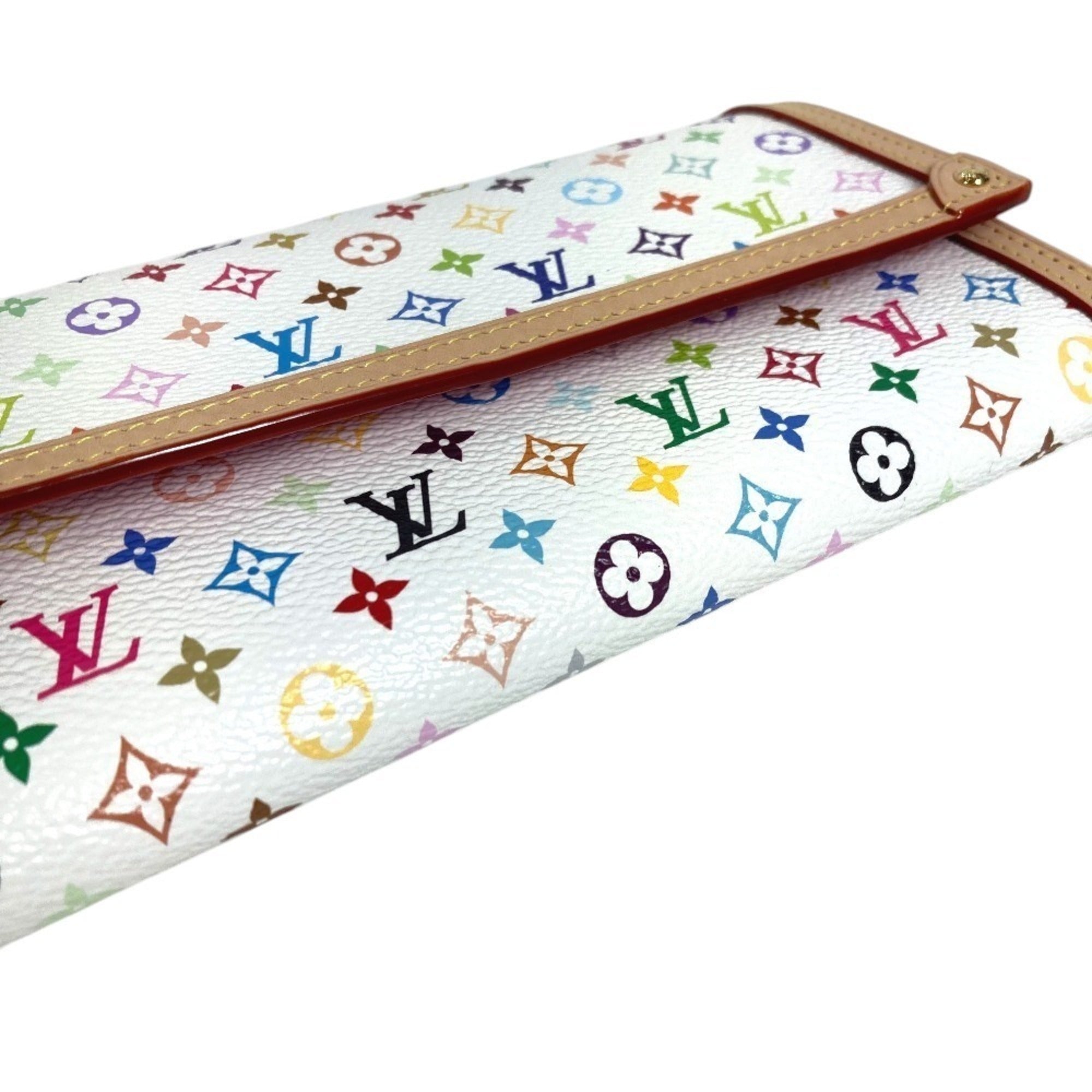 Louis Vuitton Blanc White Monogram Multicolore Long Wallet (Bi-Fold) (Pre-Owned)