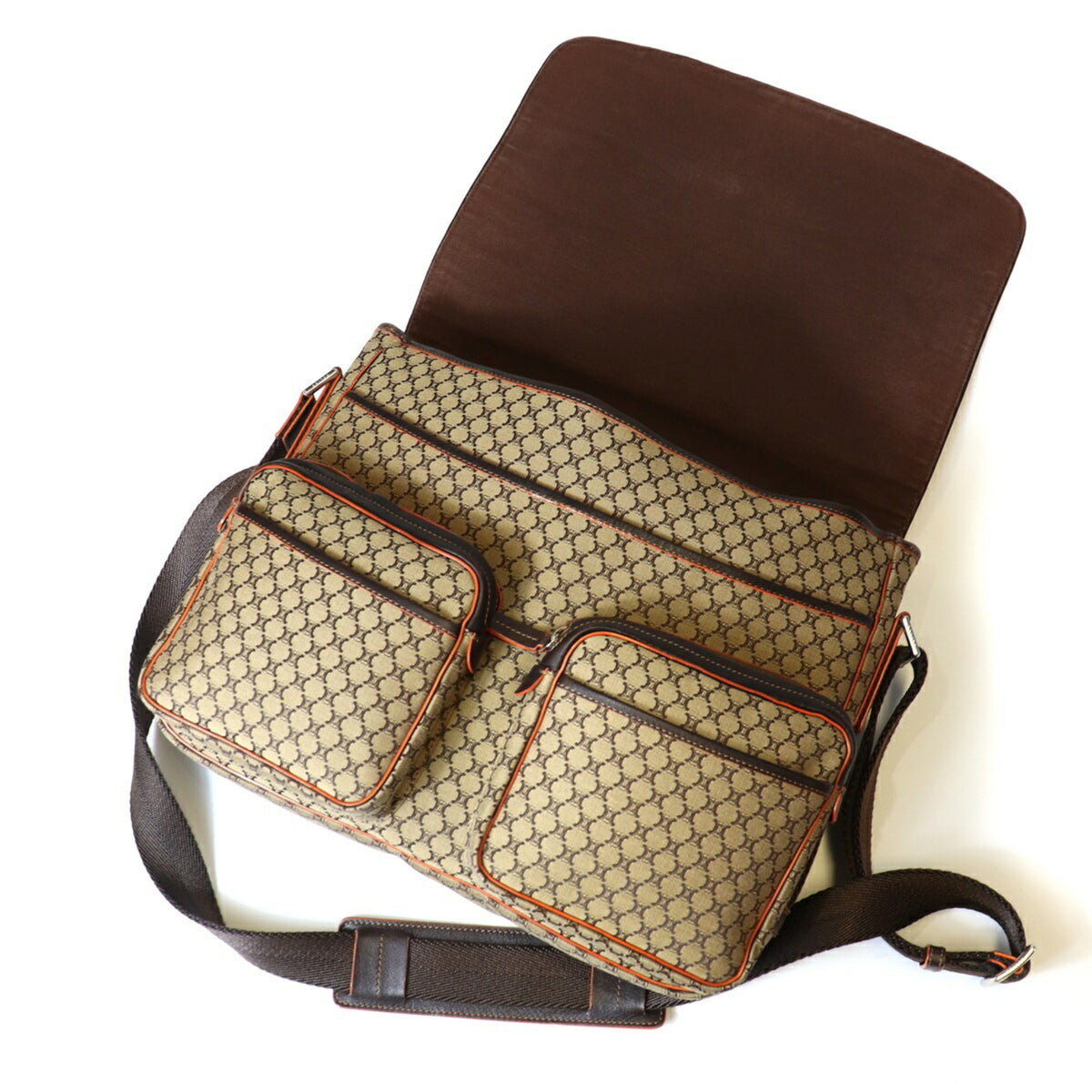Celine Brown Canvas Shoulder Bag (Pre-Owned)