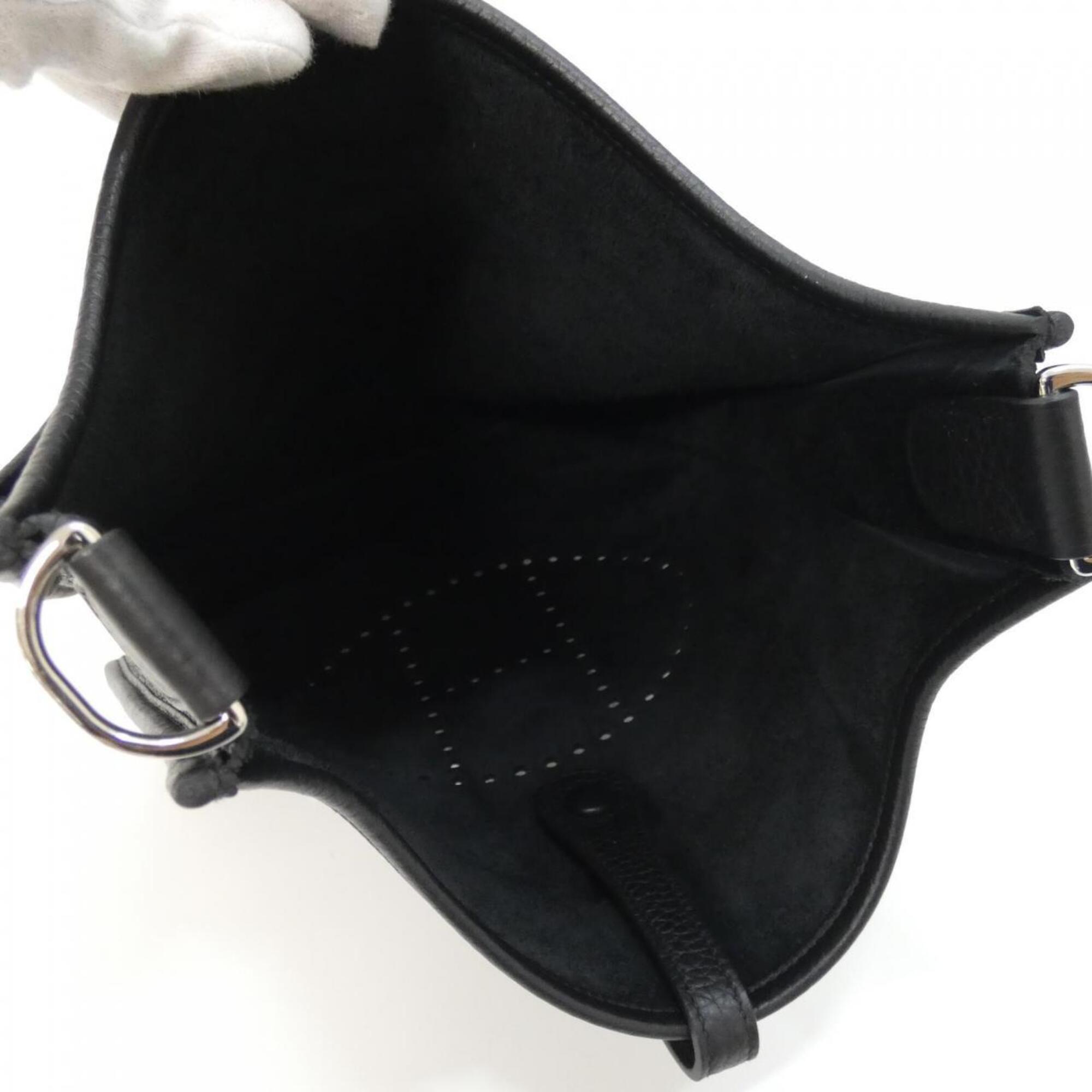 Hermes Black Taurillon Clemence Leather Shoulder Bag (Pre-Owned)