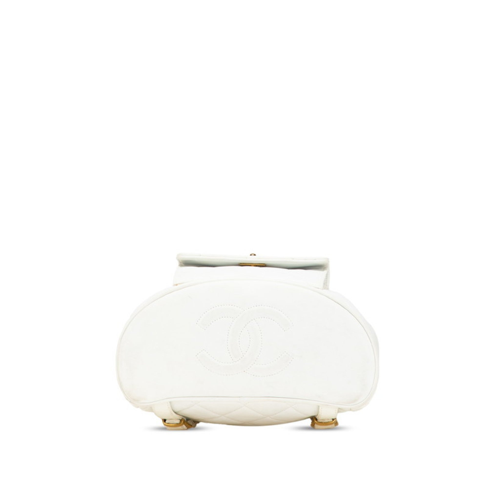 Chanel White Leather Backpack (Pre-Owned)