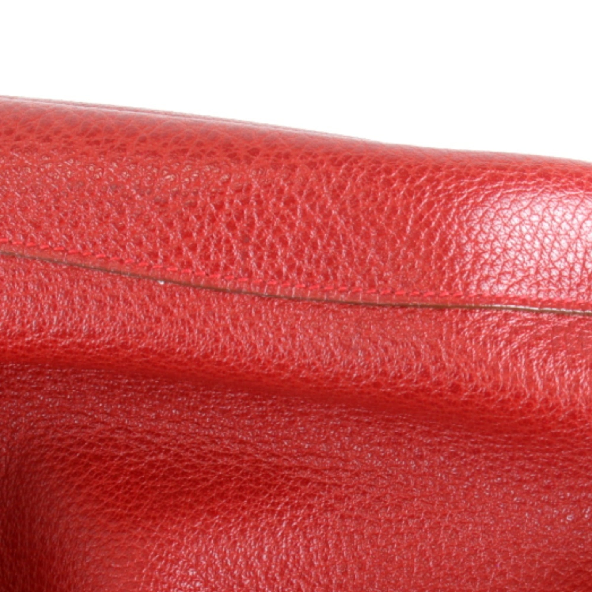 Hermes Red Color Leather Shoulder Bag (Pre-Owned)
