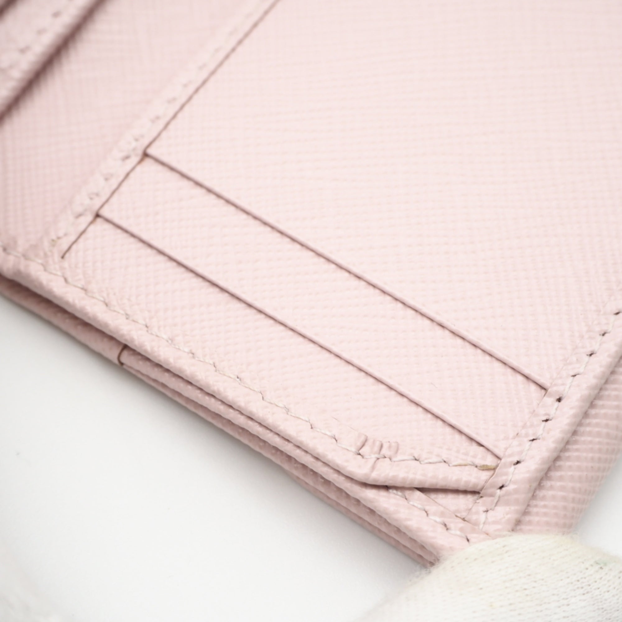 Prada Pink Saffiano Triangle Wallet (Tri-Fold) (Pre-Owned)