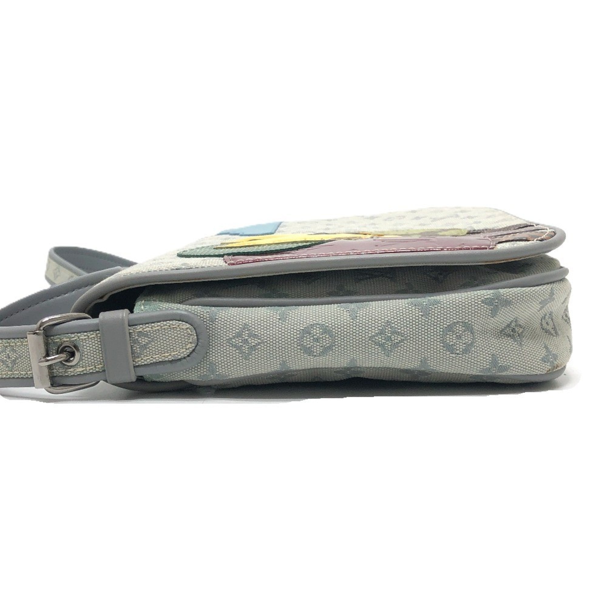 Louis Vuitton Blue Monogram Yellow Monogram Mini Pochette Shoulder Bag (Pre-Owned)