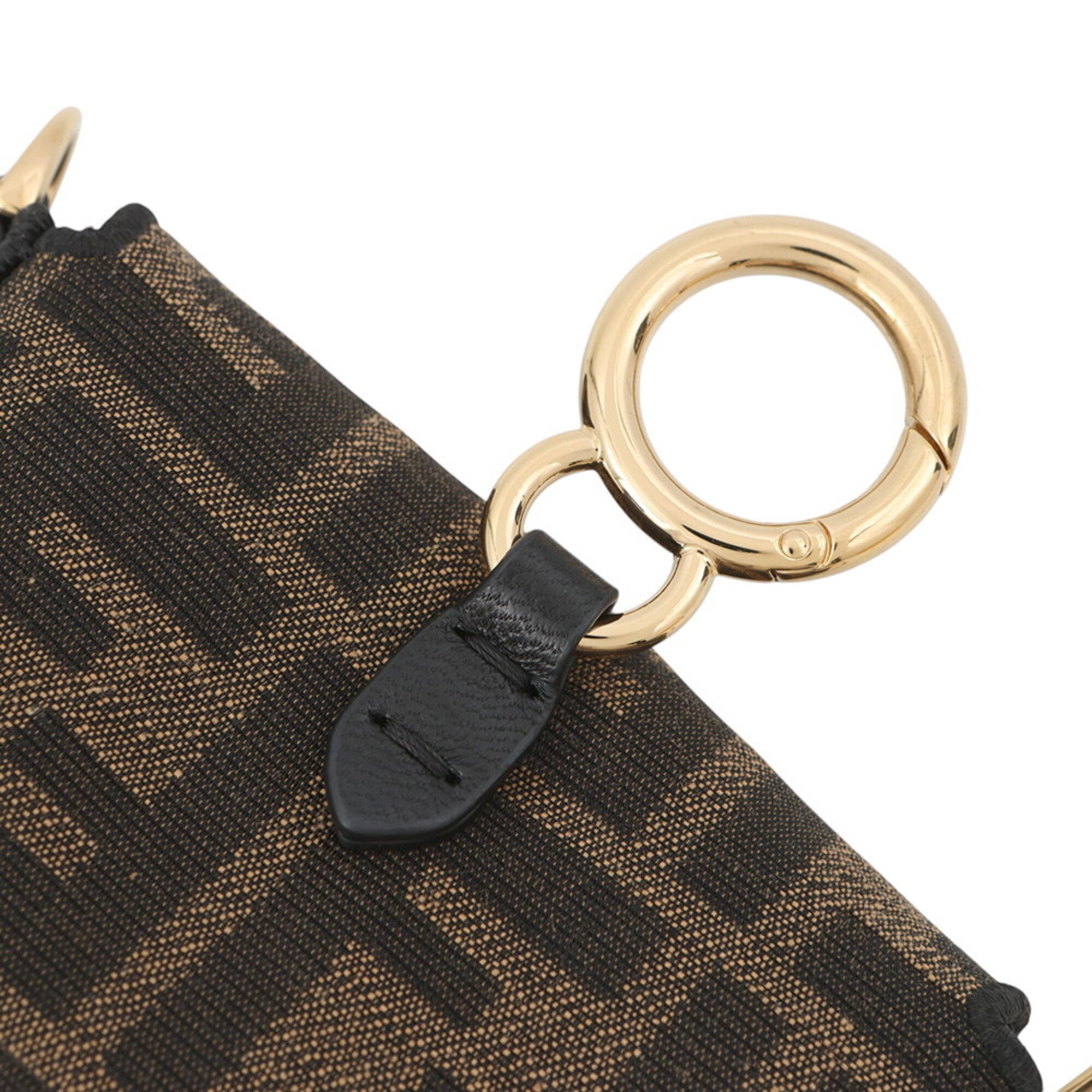 Fendi Baguette Brown Canvas Handbag Pochette Pouch Shoulder Bag (Pre-Owned)