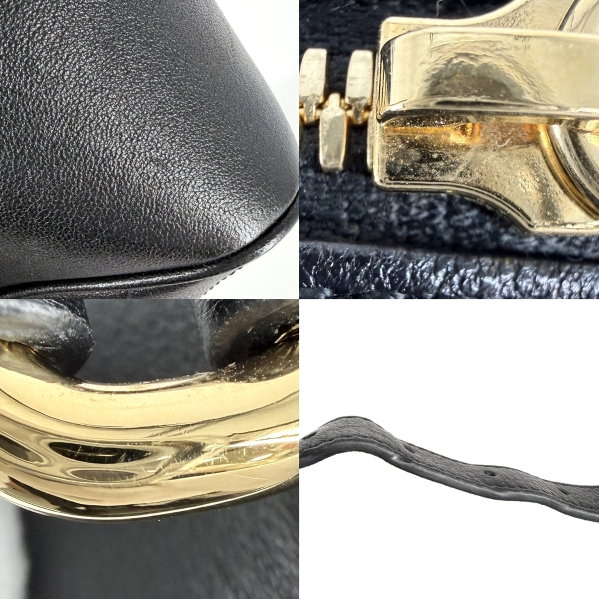 Gucci Black White Leather Shoulder Bag (Pre-Owned)