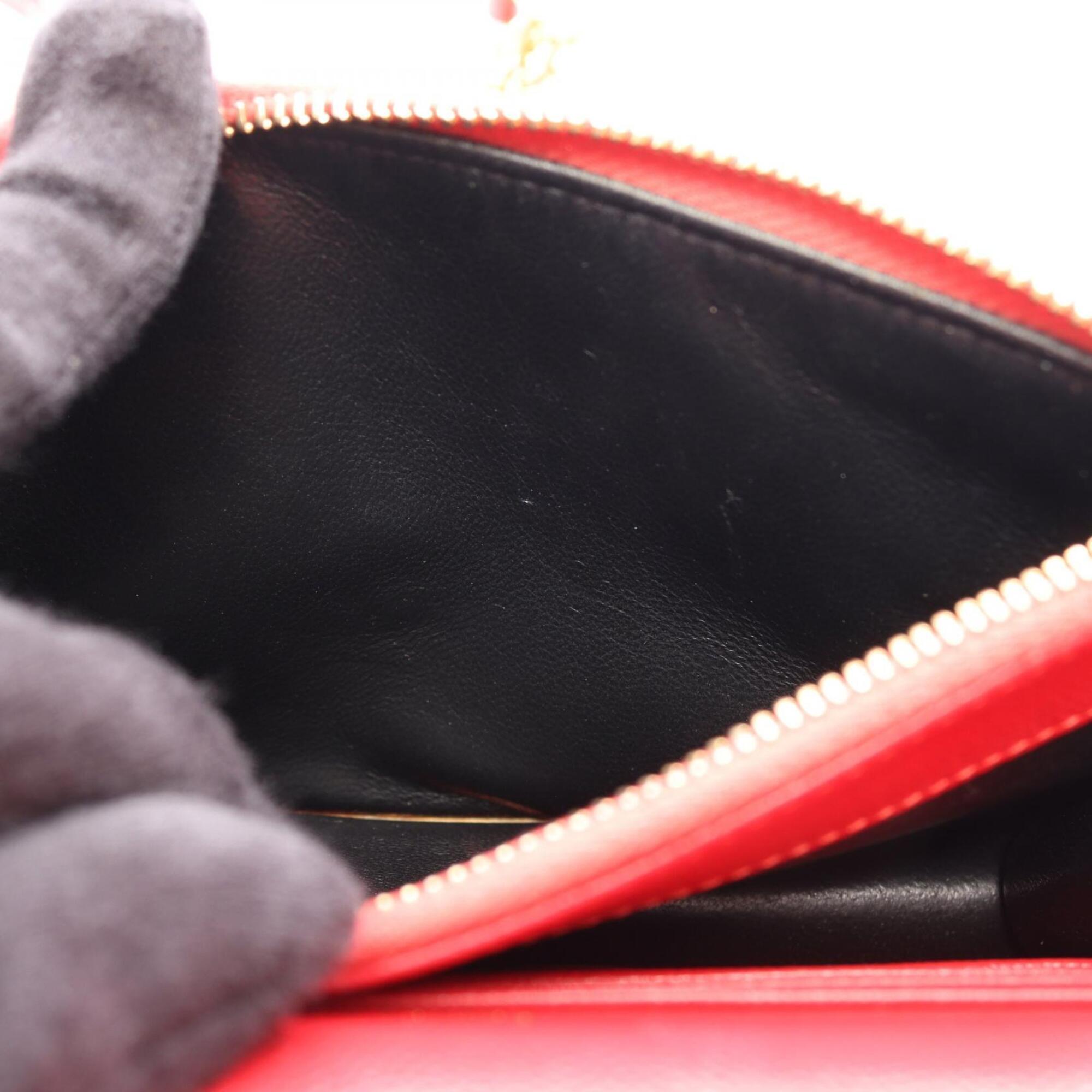 Yves Saint Laurent Red Color Leather Handbag Shoulder Bag (Pre-Owned)
