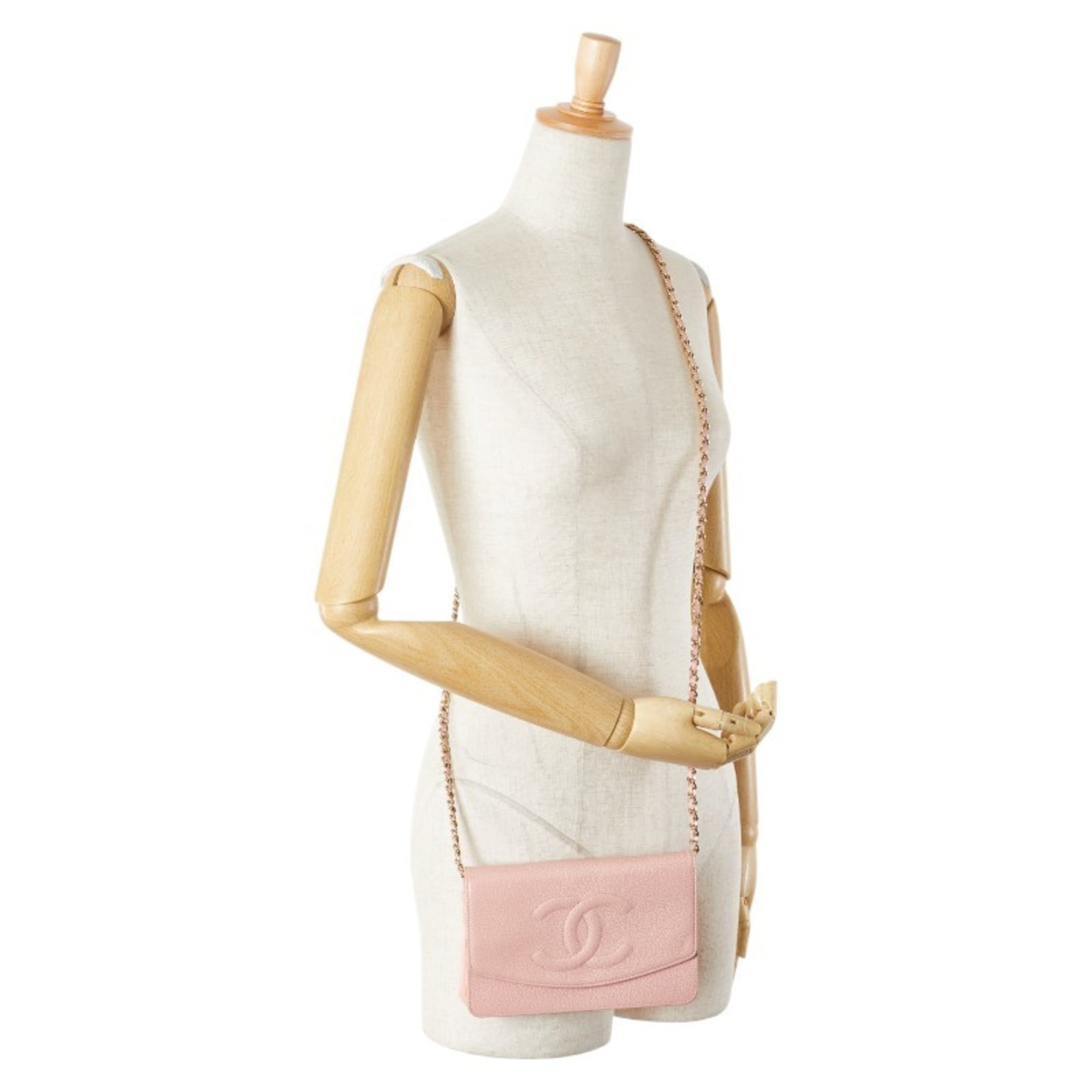 Chanel Pink Grained Calfskin Shoulder Bag (Pre-Owned)