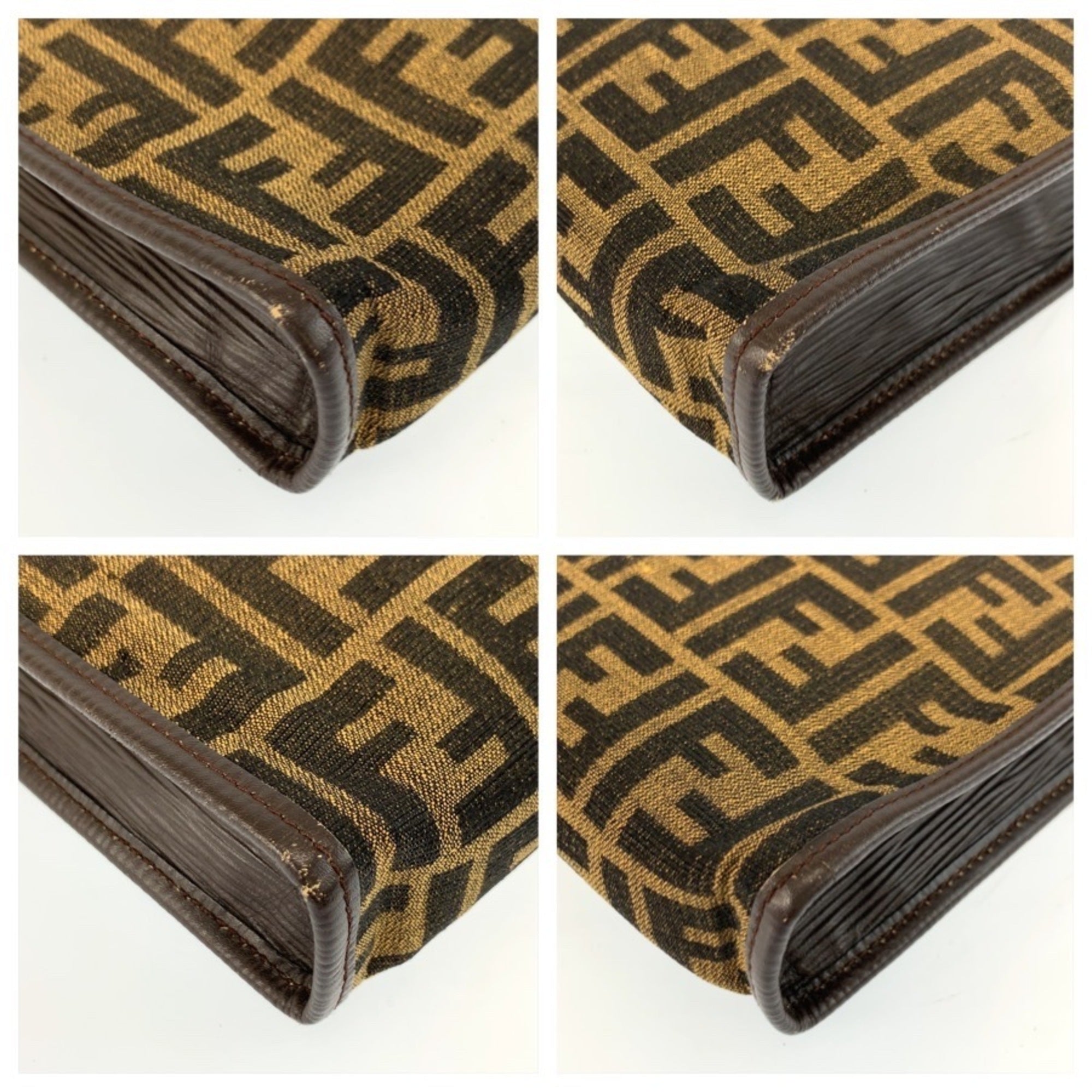 Fendi Brown Canvas Clutch Bag (Pre-Owned)
