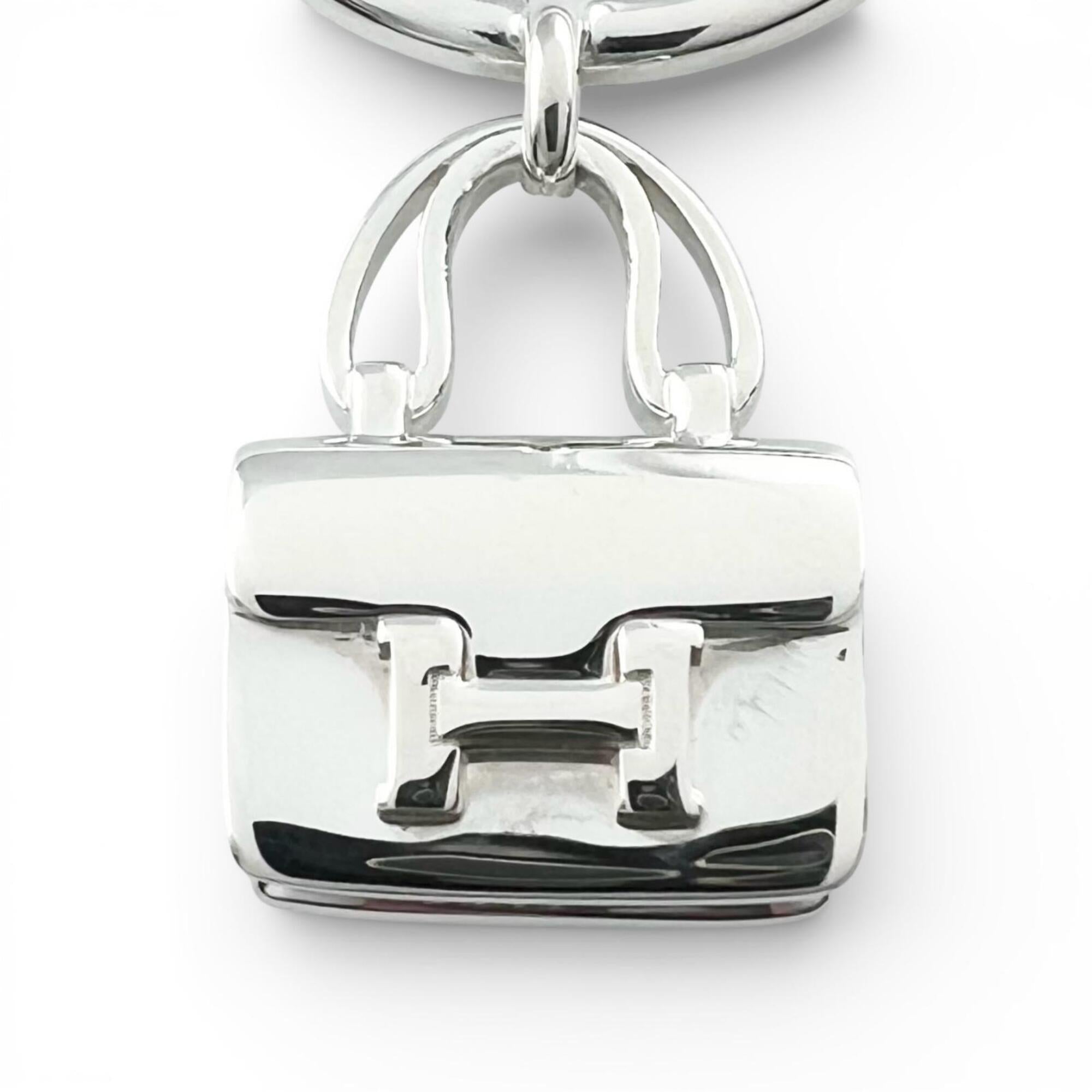 Hermes Silver Silver 925 Band Ring (Pre-Owned)
