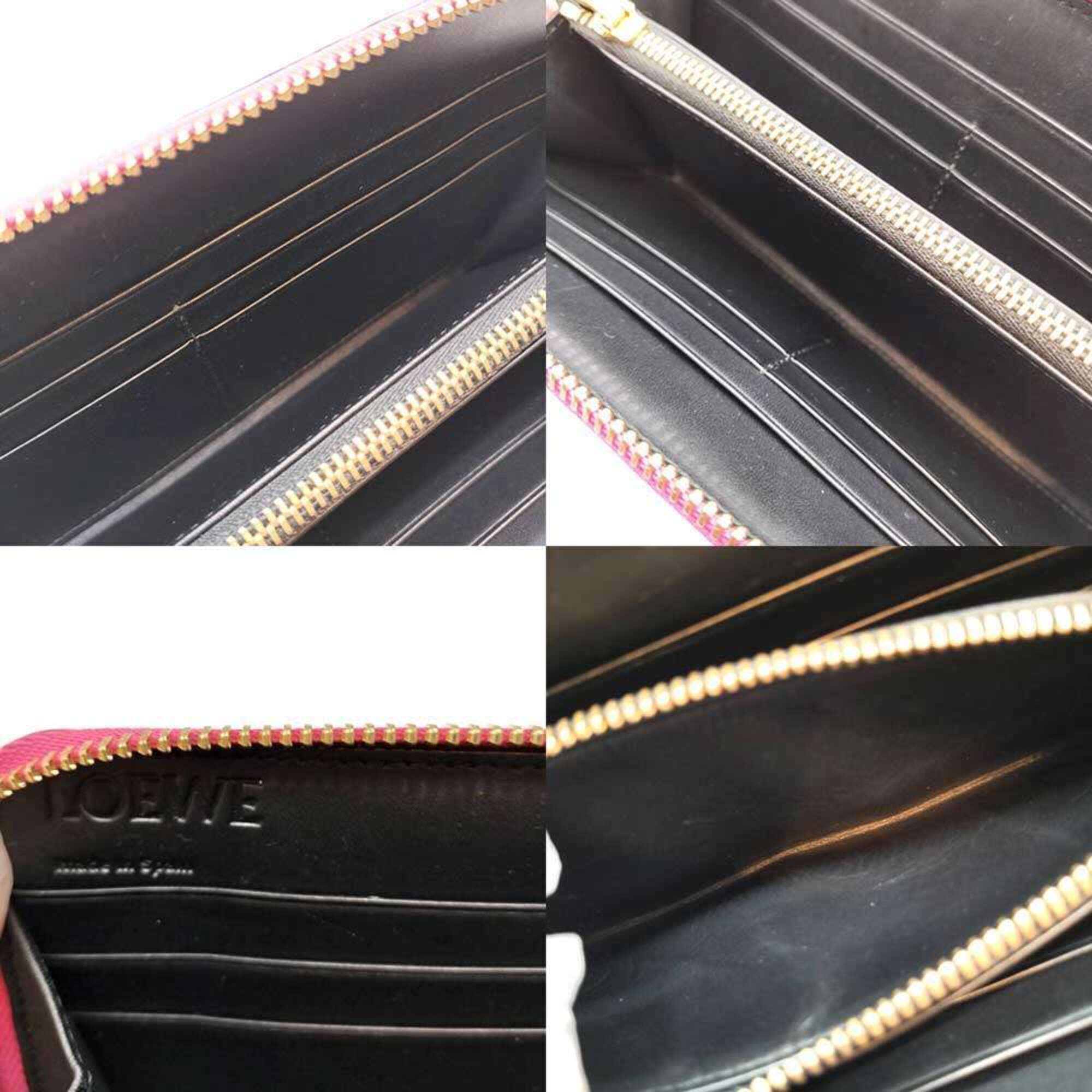 Loewe Pink Leather Long Wallet (Bi-Fold) (Pre-Owned)