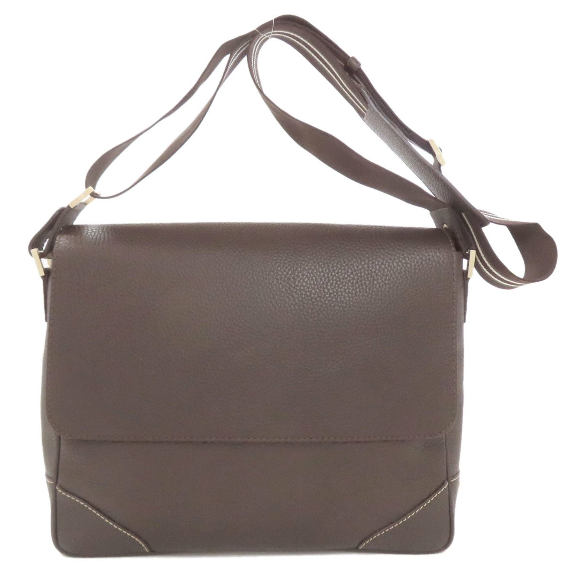 Dunhill Dark Brown Leather Shoulder Bag (Pre-Owned)