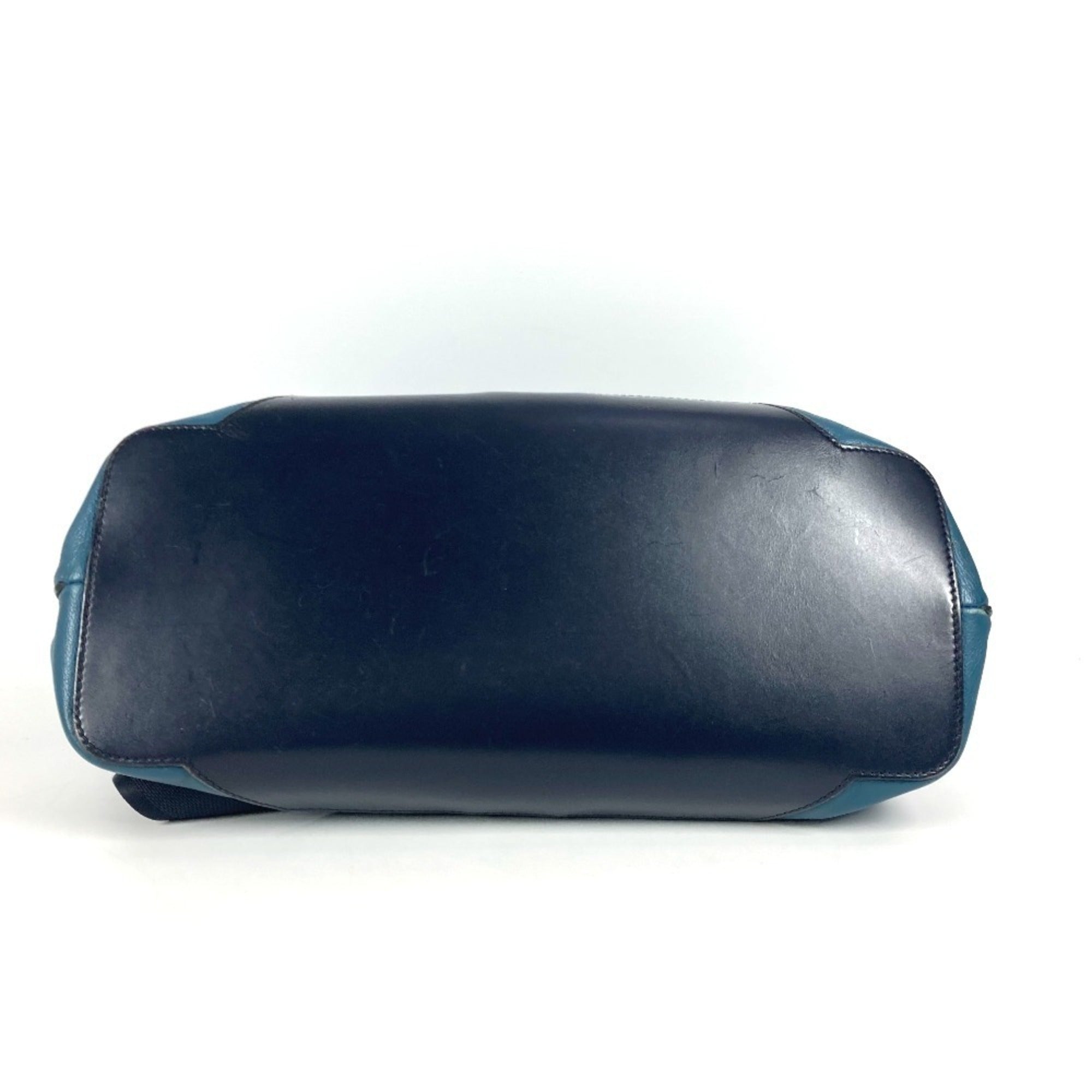 Hermes Blue Navy Leather Messenger Bag Shoulder Bag (Pre-Owned)