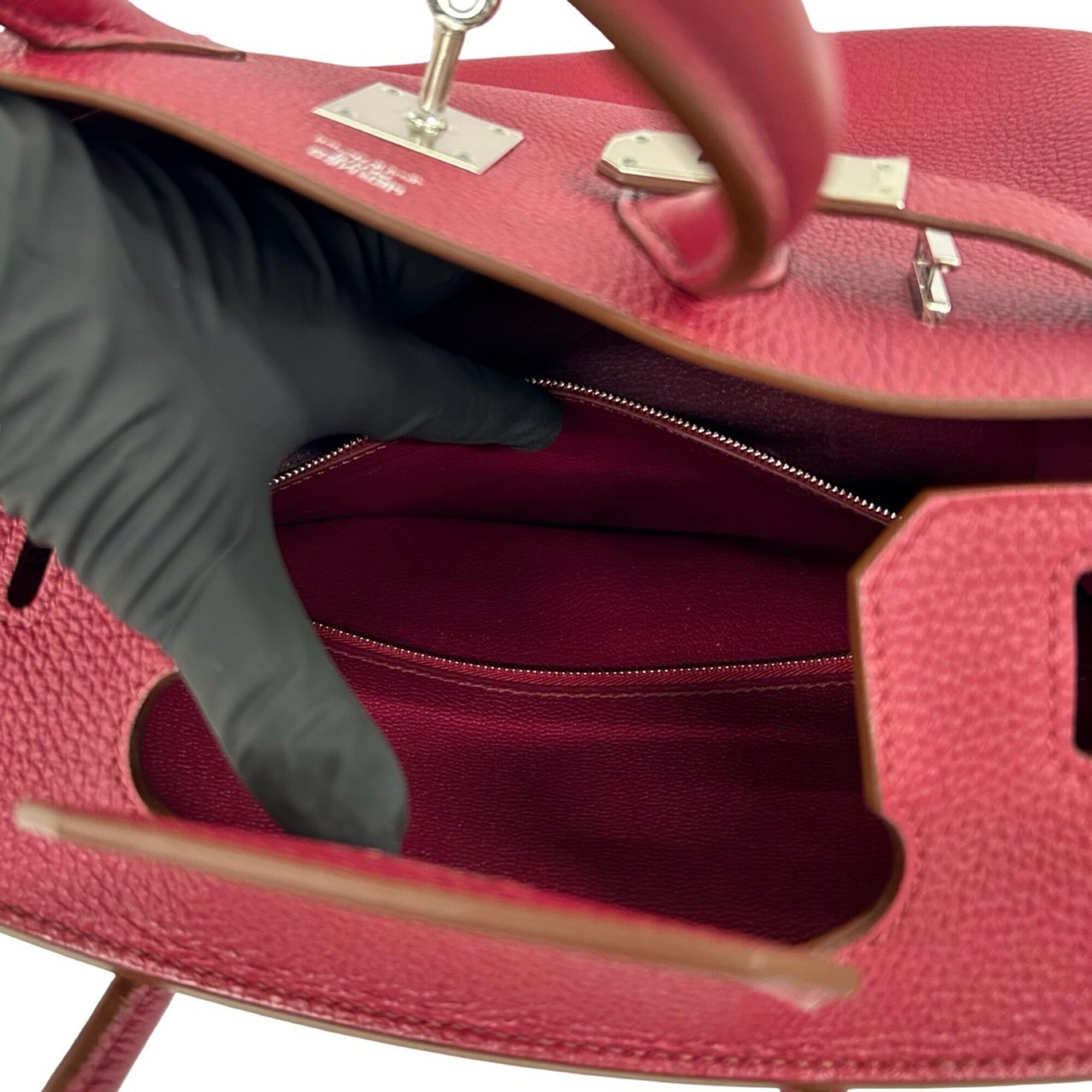 Hermes Red Color Togo Leather Handbag Tote Bag (Pre-Owned)