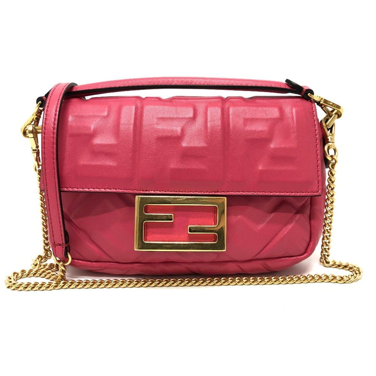 Fendi Pink Leather Shoulder Bag (Pre-Owned)
