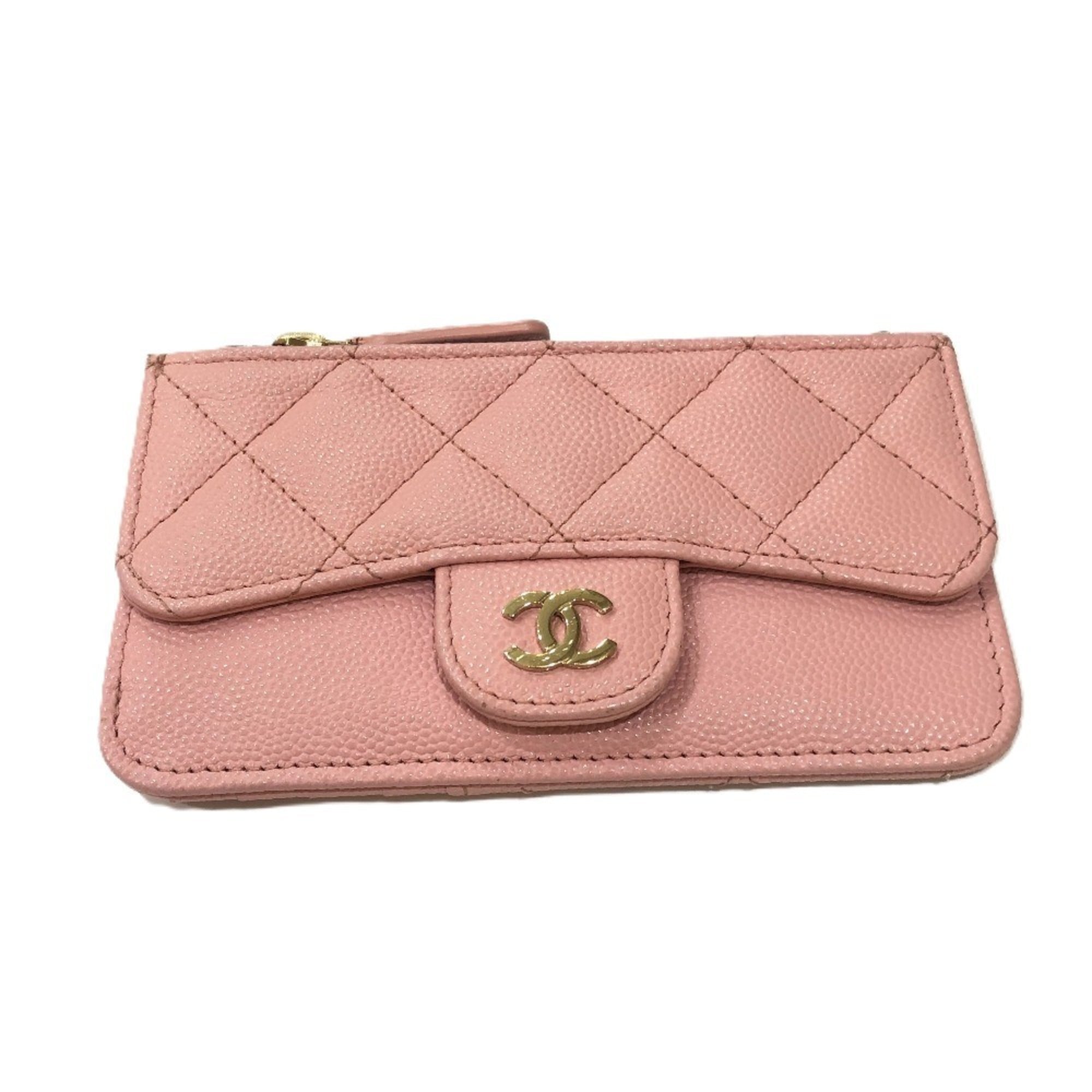 Chanel Pink Grained Calfskin Coin Purse/Coin Case (Pre-Owned)