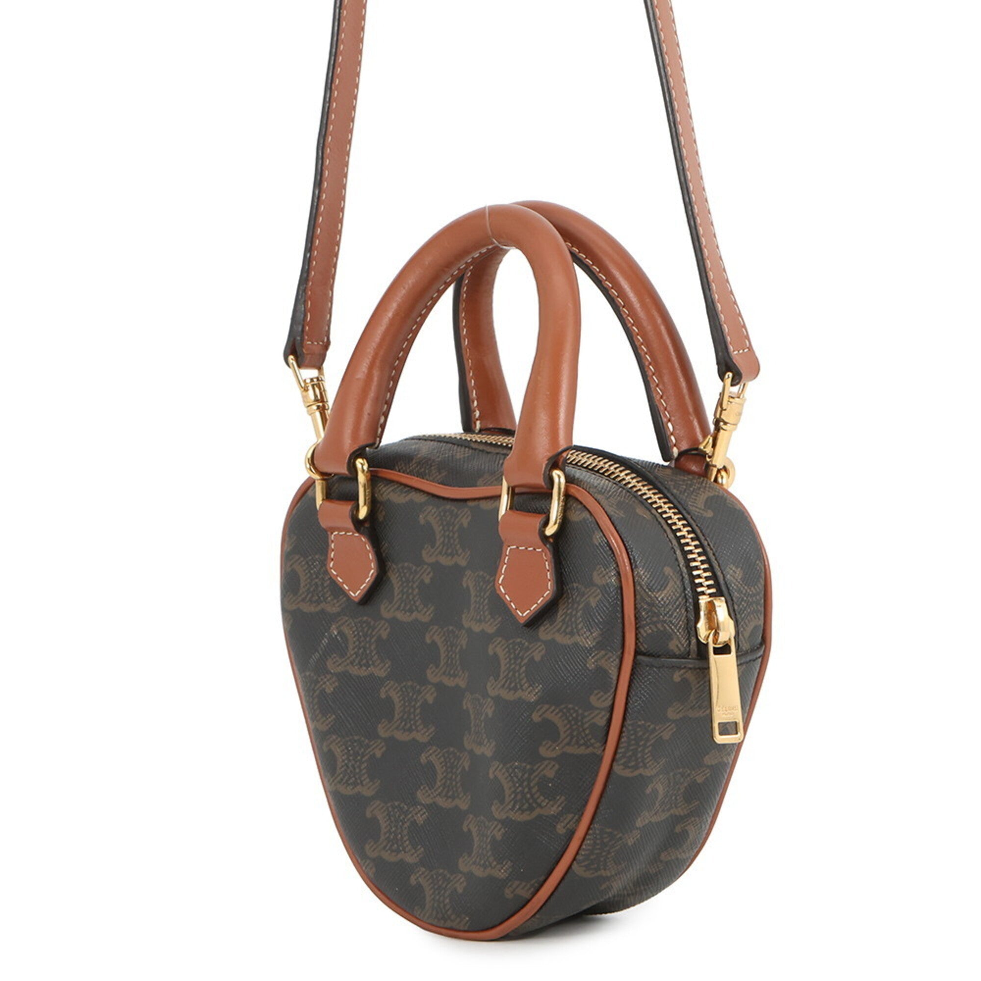 Celine Brown Leather Pvc Handbag Shoulder Bag (Pre-Owned)