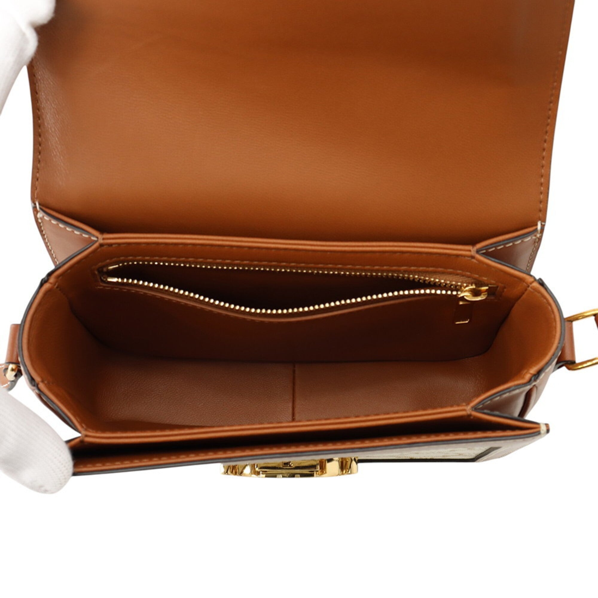 Celine Brown Ivory Pvc Leather Handbag Shoulder Bag (Pre-Owned)
