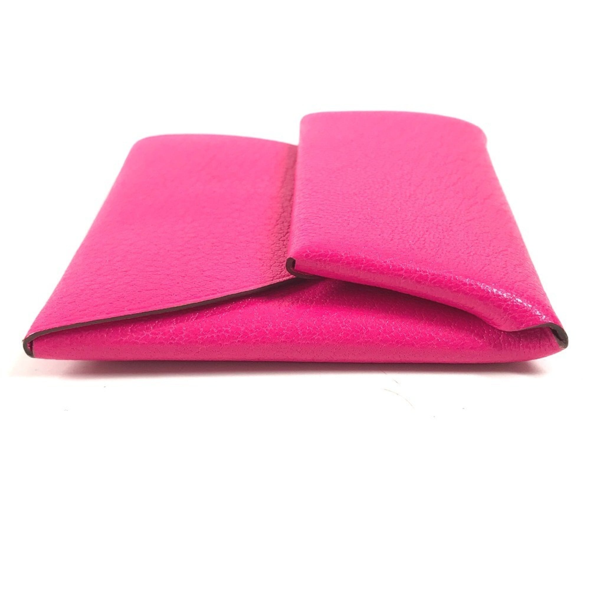 Hermes Pink Leather Coin Purse/Coin Case (Pre-Owned)
